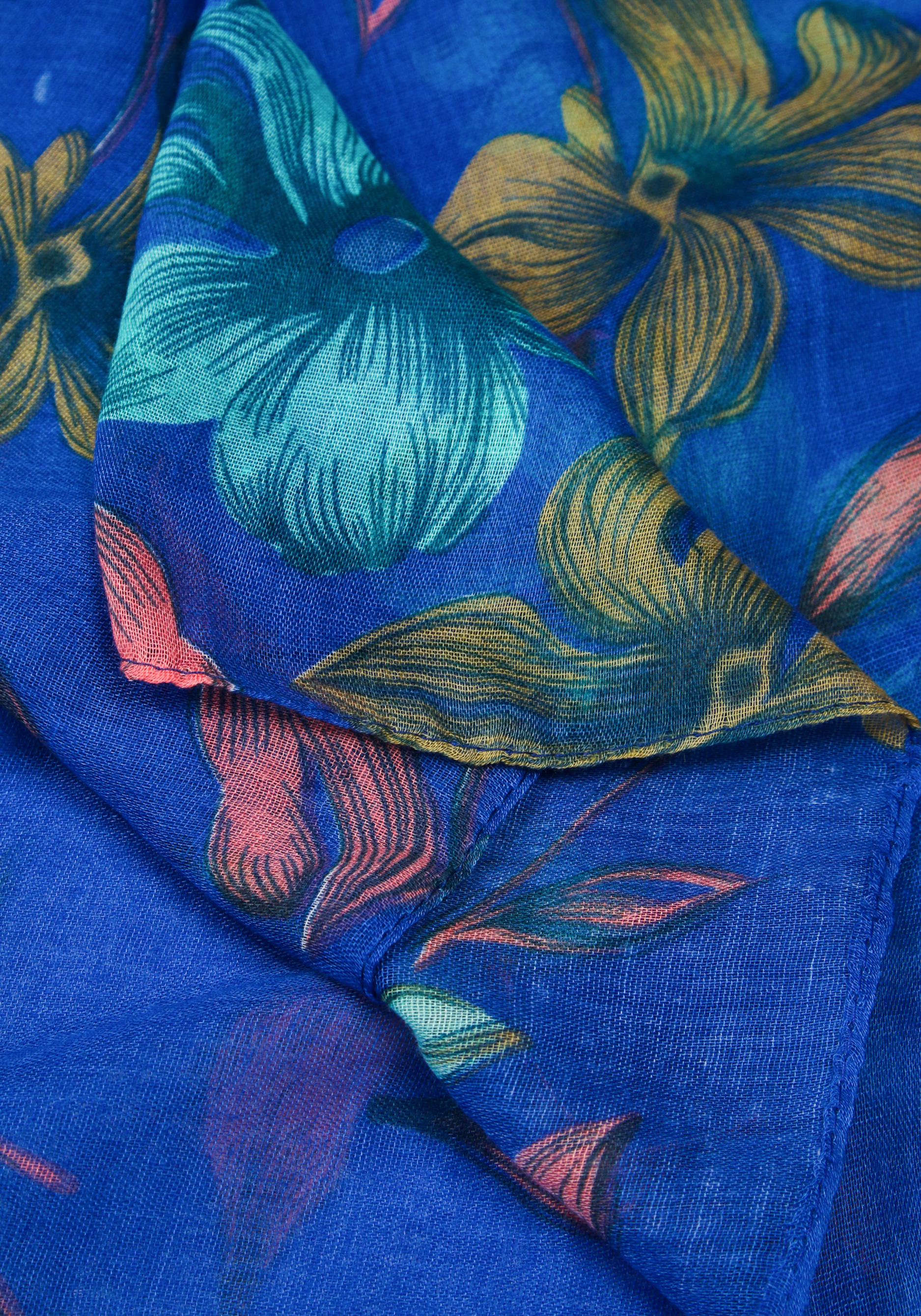 Палантин хлопковый "Лулу" Orhida, цвет синий, размер 180*80 - фото 6