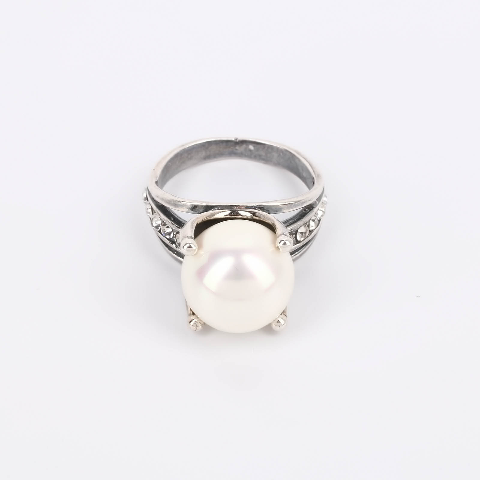 Набор серьги+кольцо "Адриана" Maria Muzio, размер 18, цвет белый классика - фото 3