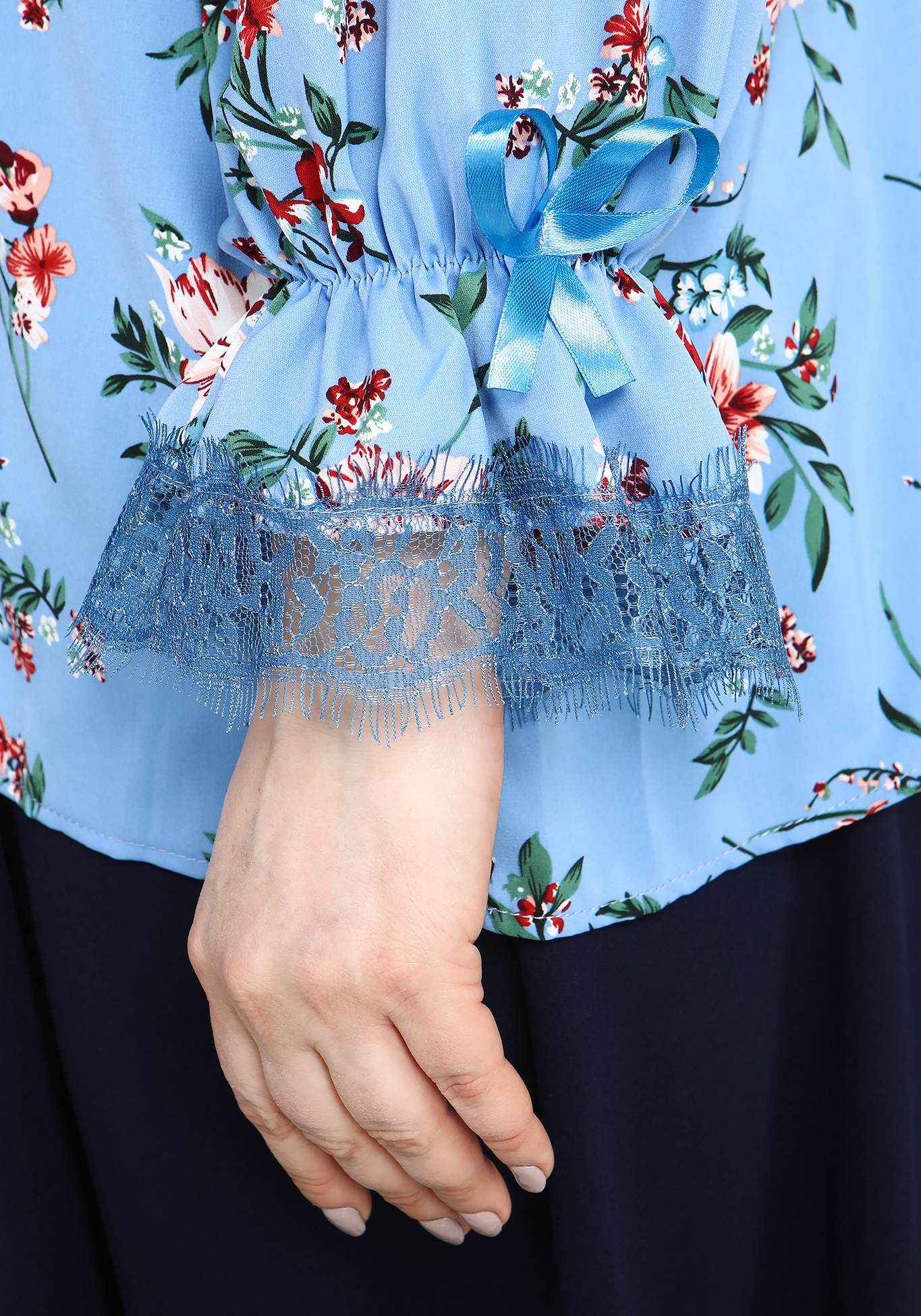 Блуза с длинным рукавом и цветочным принтом Bianka Modeno, размер 50 - фото 8