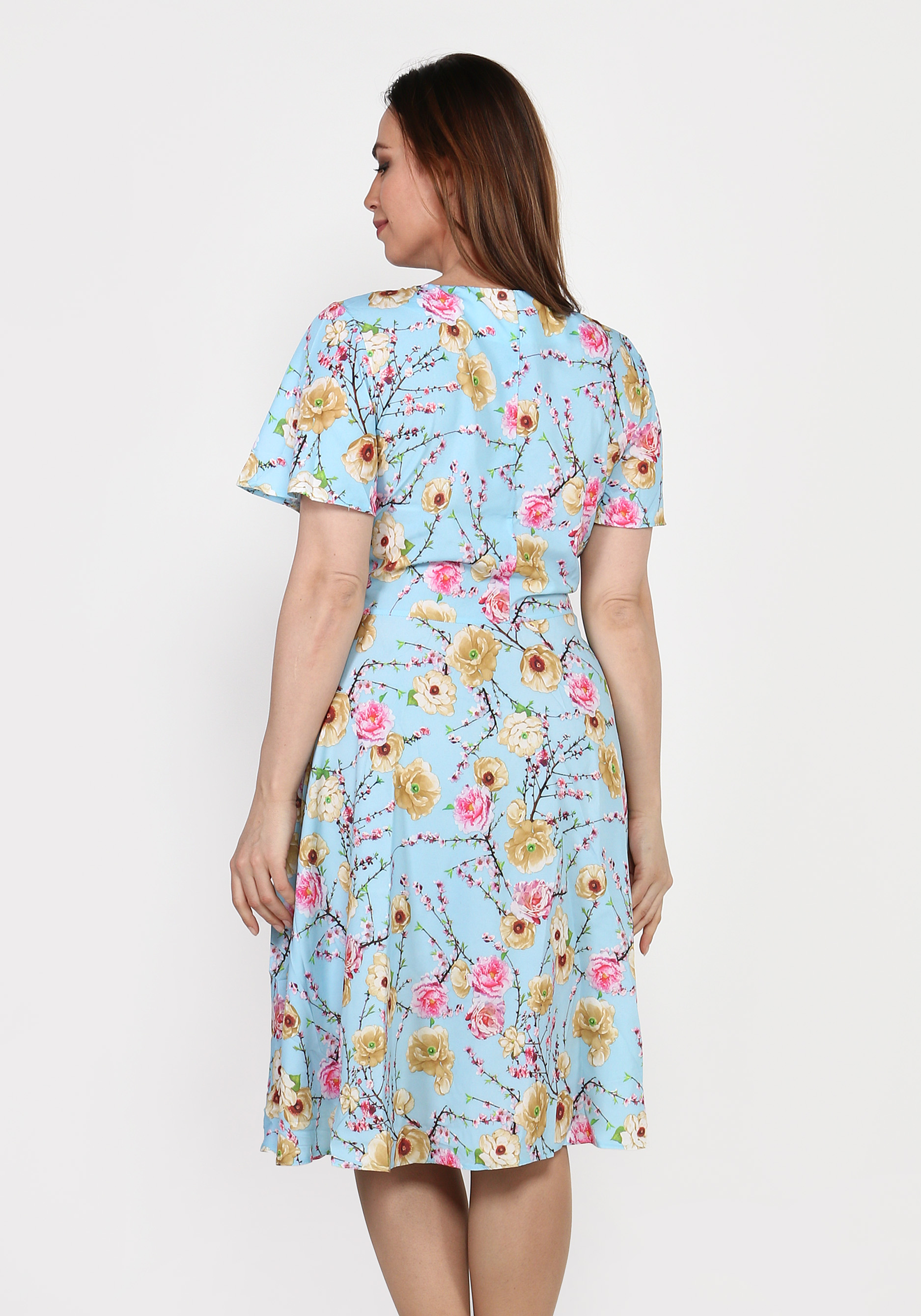 Платье с принтом "Цветы" и расклешенной юбкой BlagoF, размер 50 - фото 8
