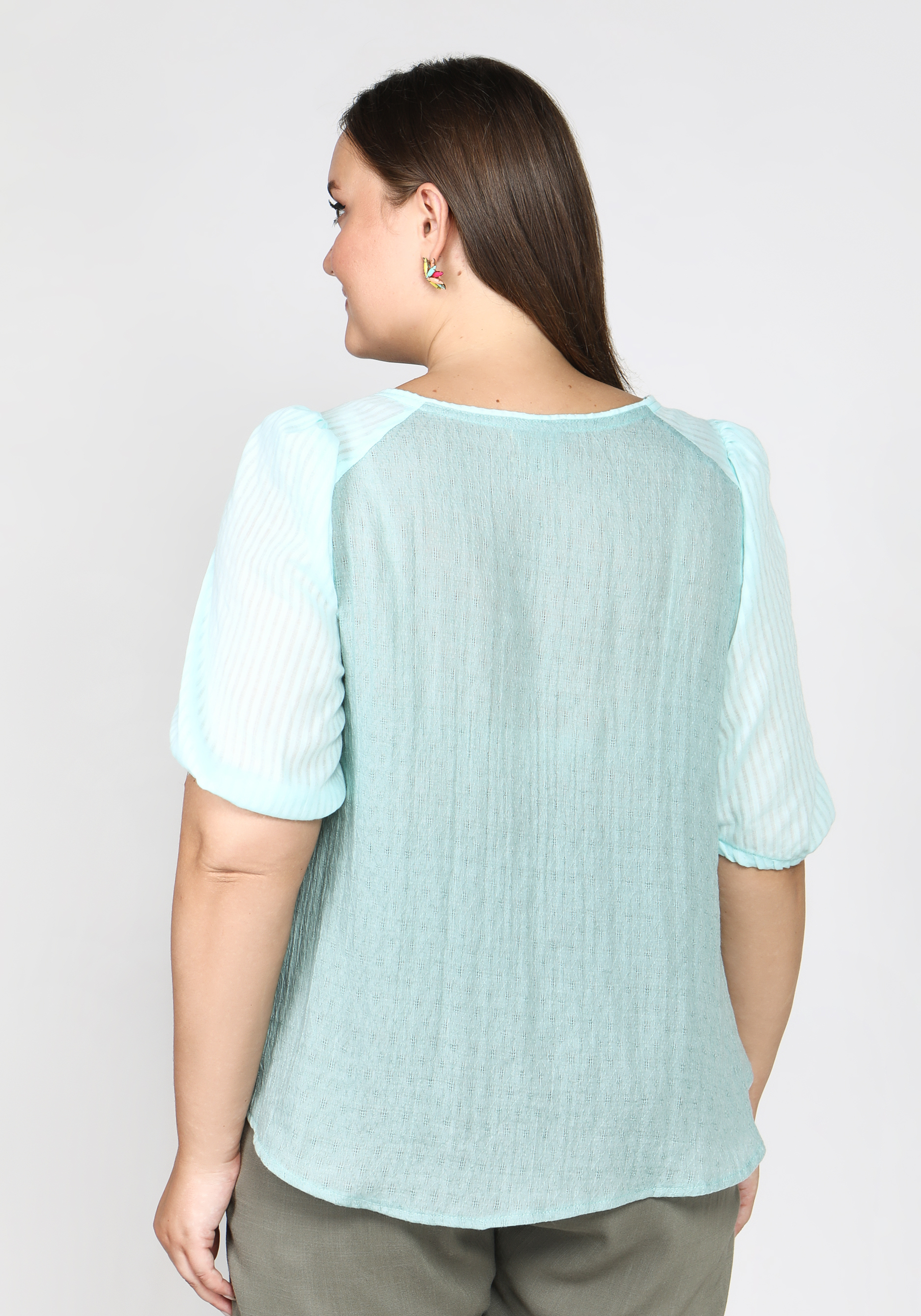Блуза "Умопомрачительный день" GalaGrosso, размер 48, цвет ментоловый - фото 7
