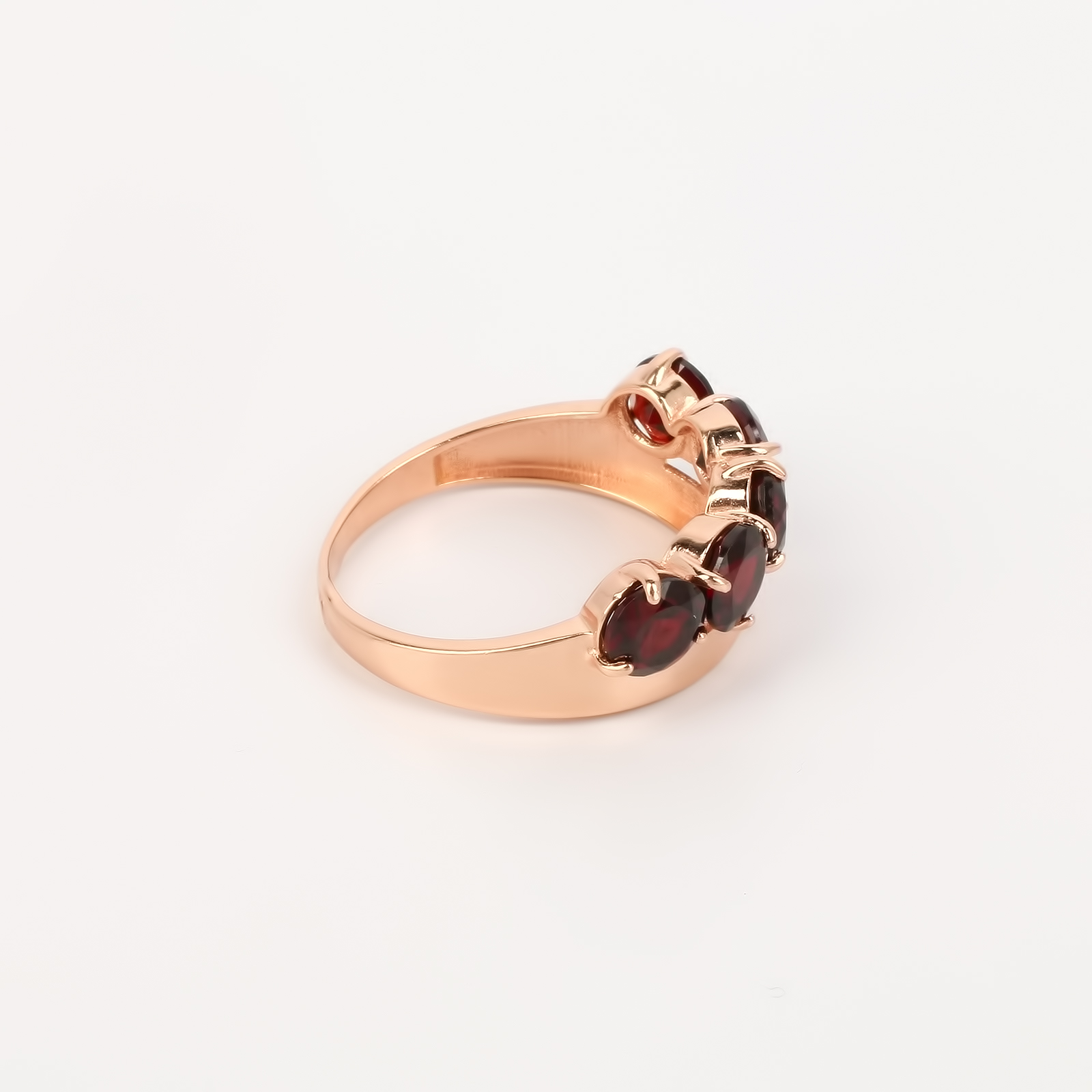 Серебряное кольцо "Золотая дорожка" AQUAMARINE, размер 18, цвет красный - фото 3