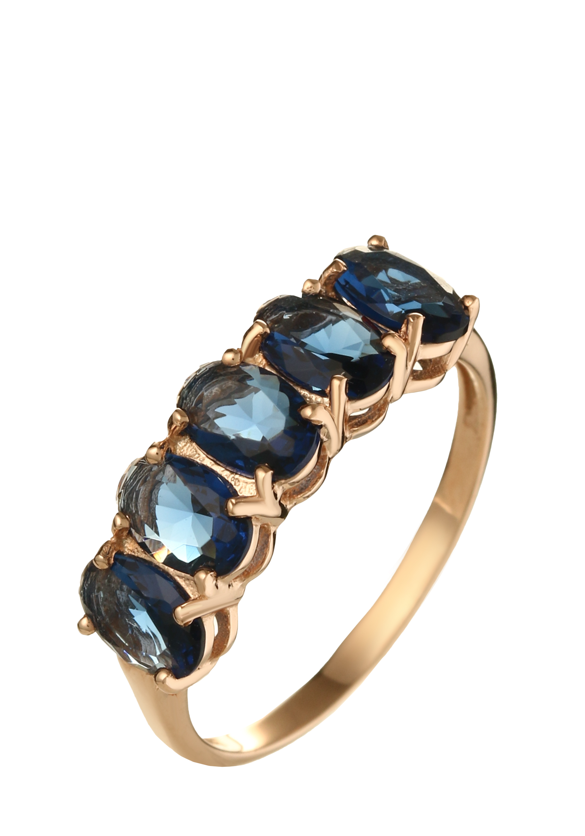 Кольцо серебряное "Чудесная ночь" Бриллианит Серебряная линия, цвет синий, размер 18