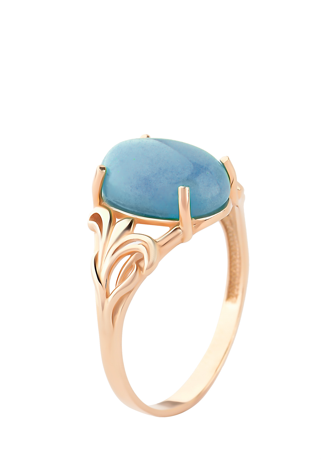 Кольцо  серебряное "Азалия" Бриллианит. Серебряная линия, размер 17, цвет голубой перстень - фото 2