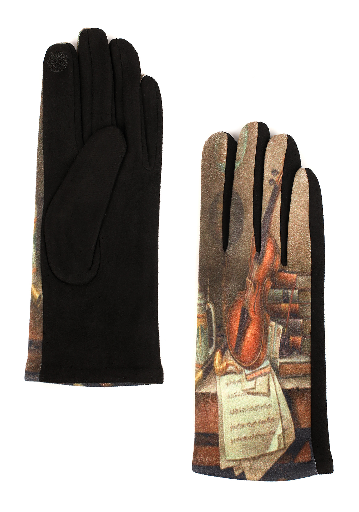 Перчатки с оригинальным принтом GalaGrosso, цвет коричневый