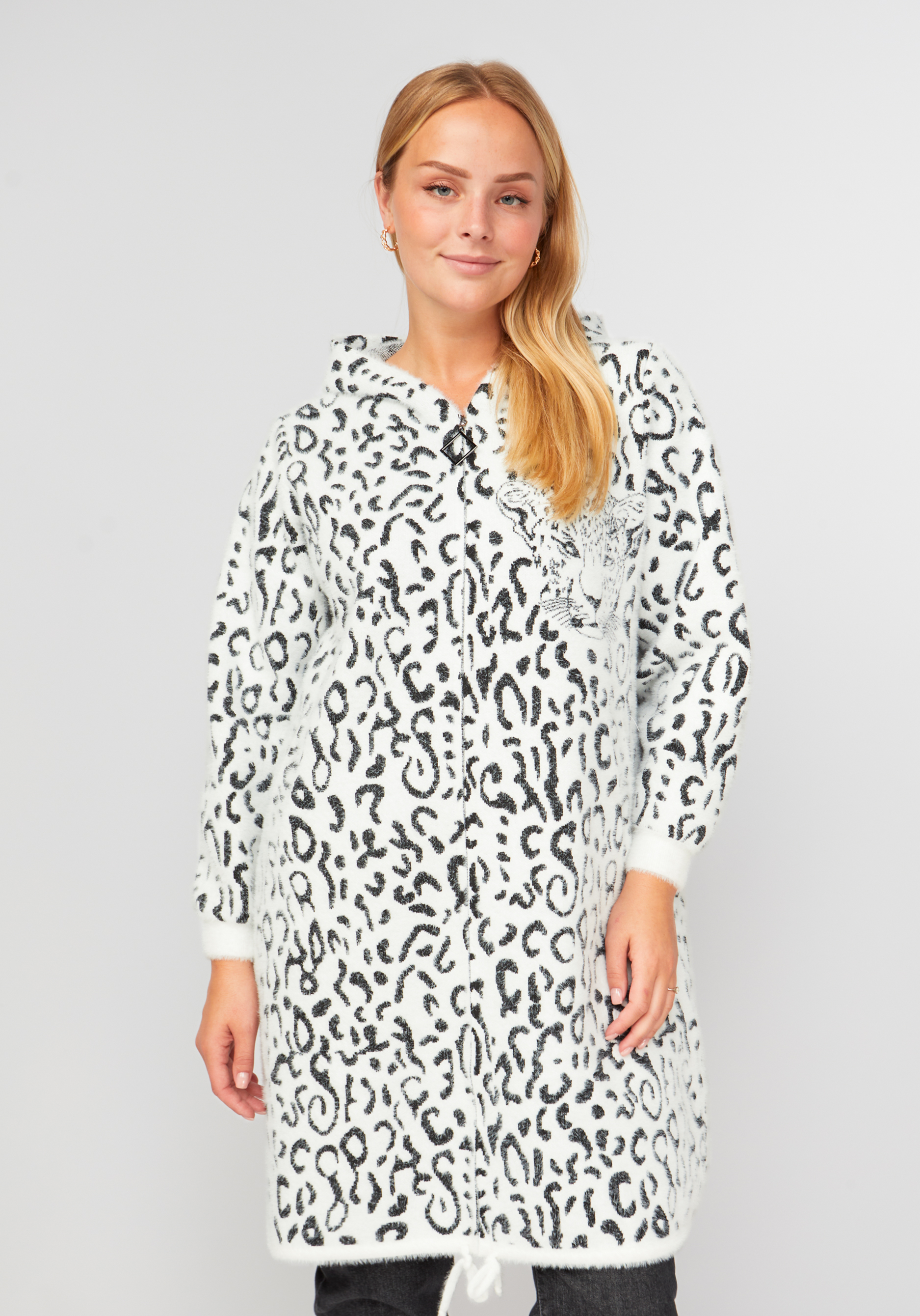 Кардиган-пальто с леопардовым принтом кардиган удлиненный селин