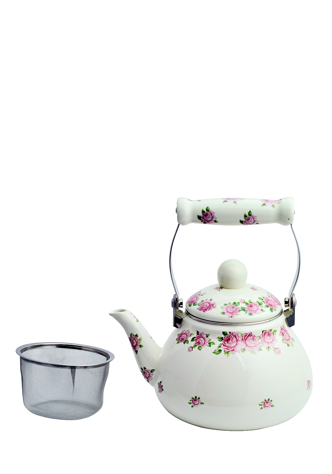 Чайник заварочный эмалированный WinneR, цвет белый - фото 1