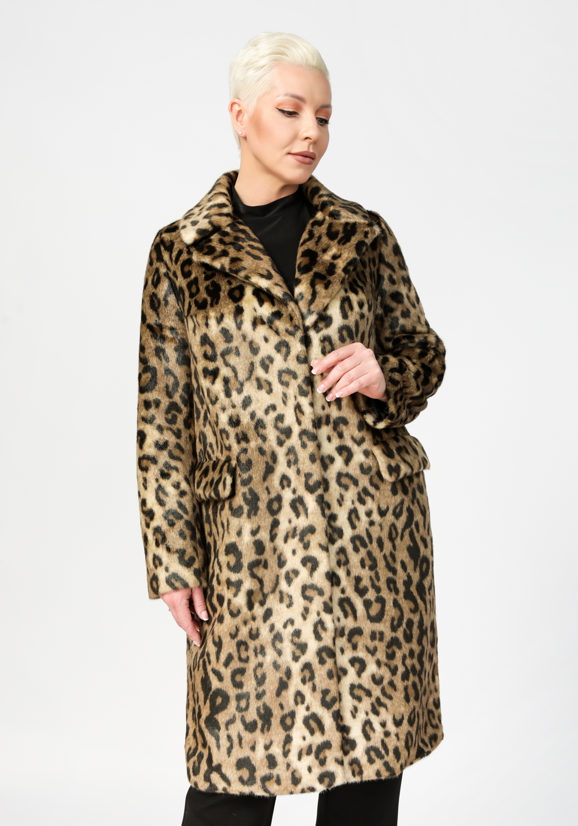 Пальто с леопардовым принтом Simakhov, размер 54, цвет коричневый