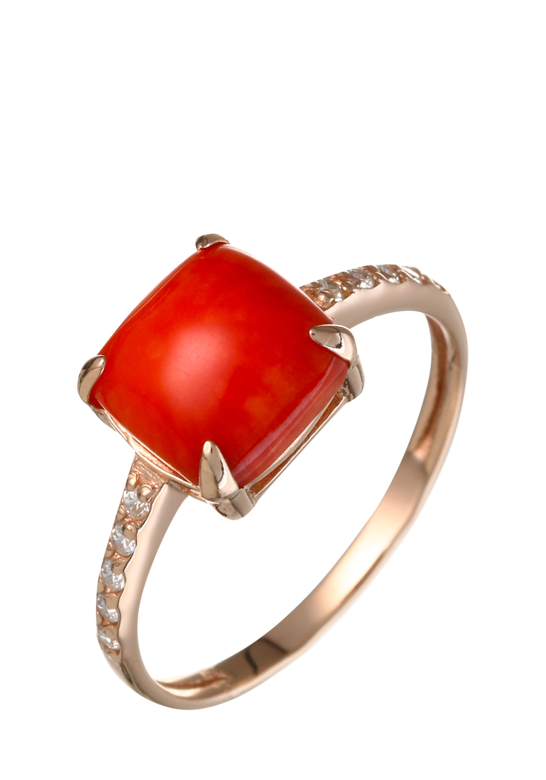 Кольцо серебряное "Коралловые рифы" Nouvelle, цвет красный, размер 18