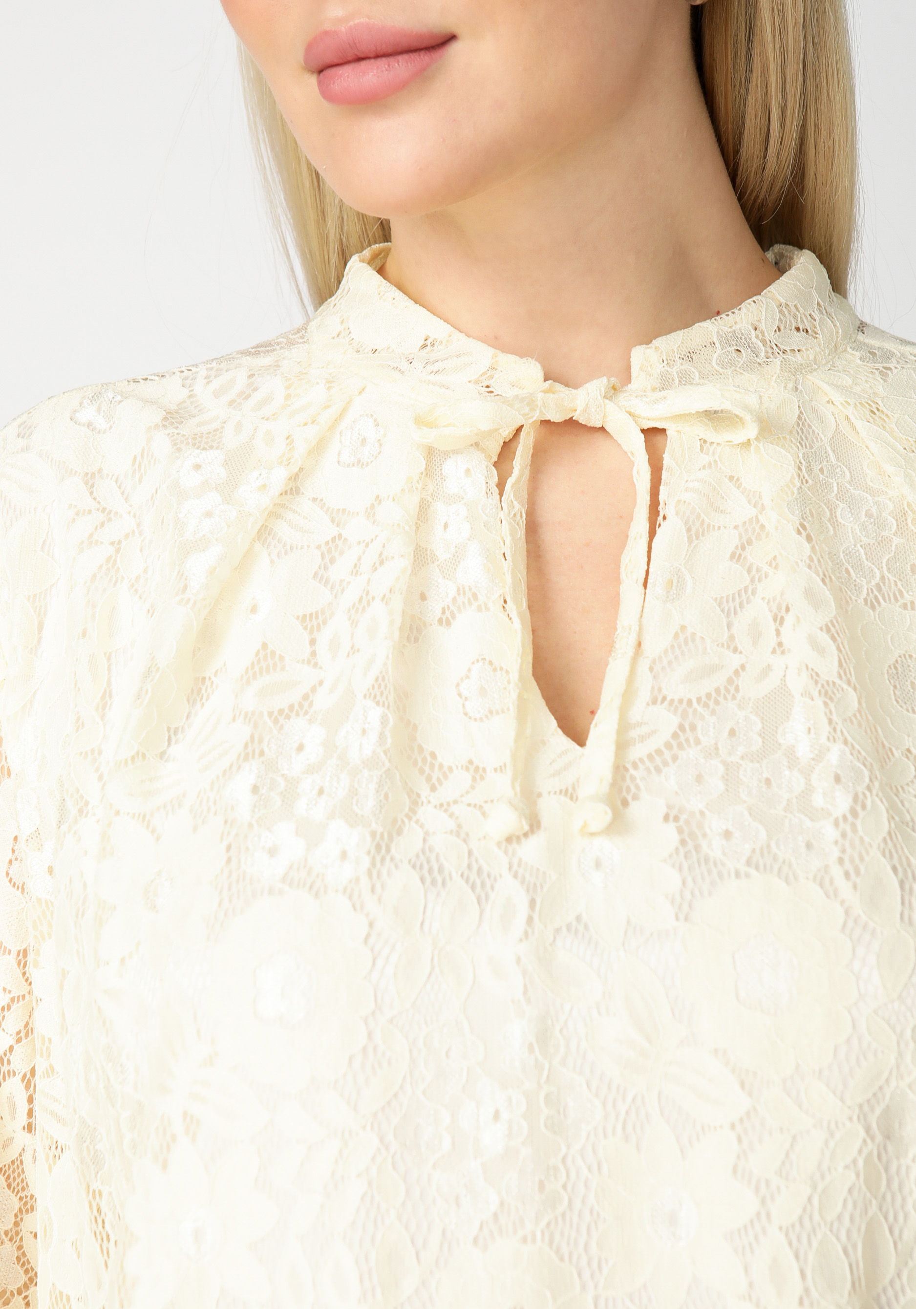 Блуза из гипюра на завязках Manhattan, размер 50, цвет серый - фото 10