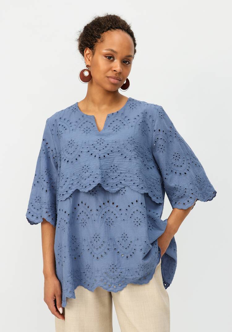 Блуза свободного кроя из шитья шир.  750, рис. 1