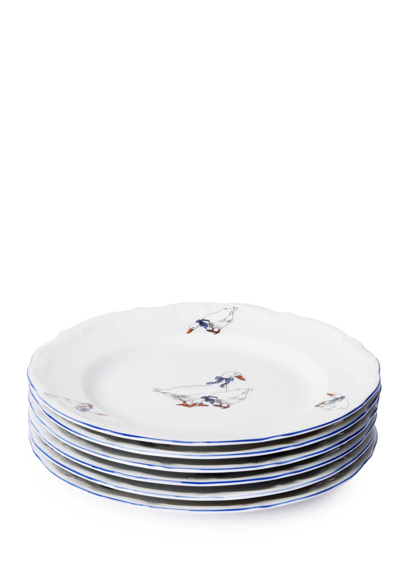 Набор плоских тарелок из чешского фарфора Repast, цвет белый