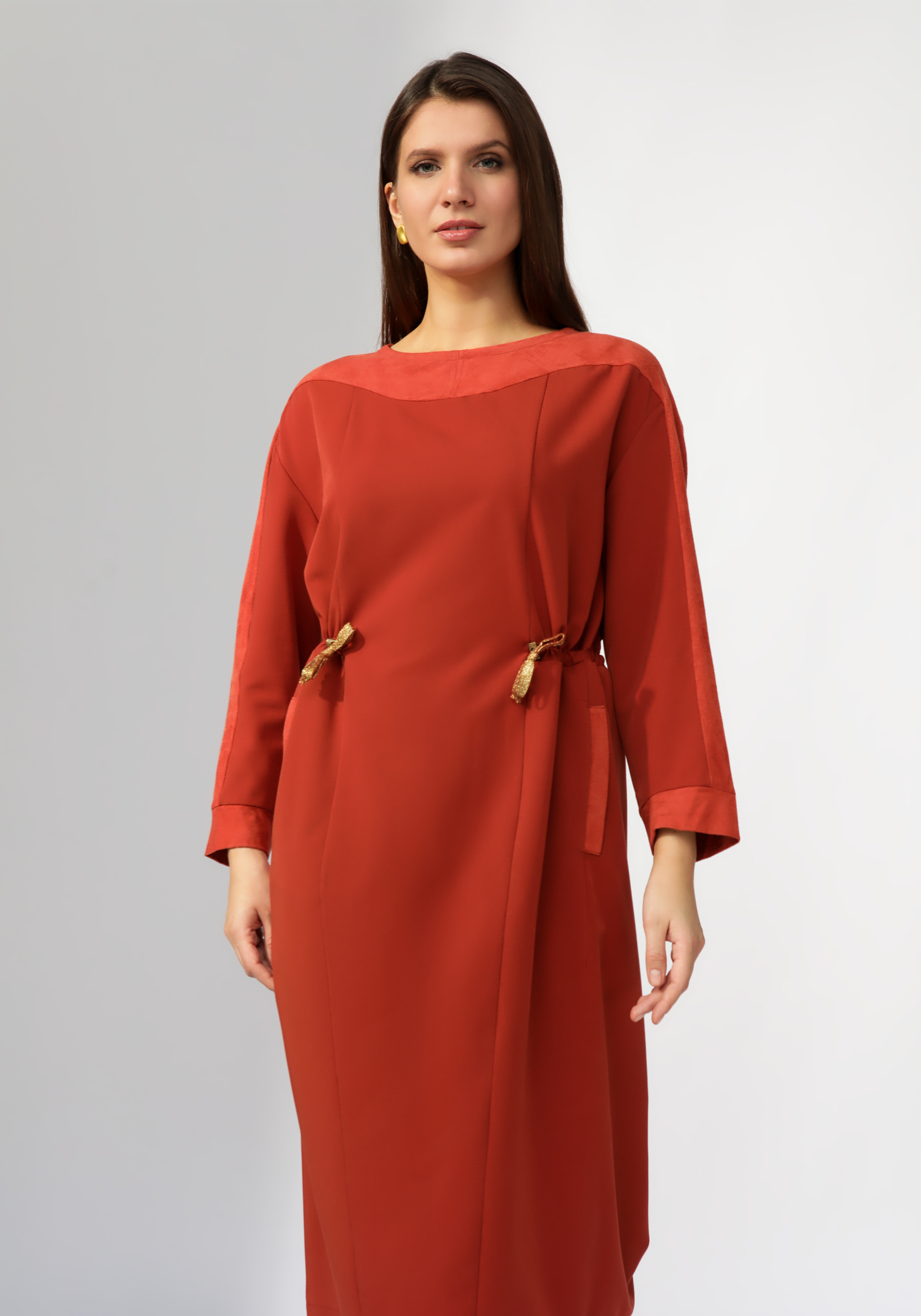 Платье "Стильная идея" GalaGrosso, размер 48, цвет терракотовый - фото 3