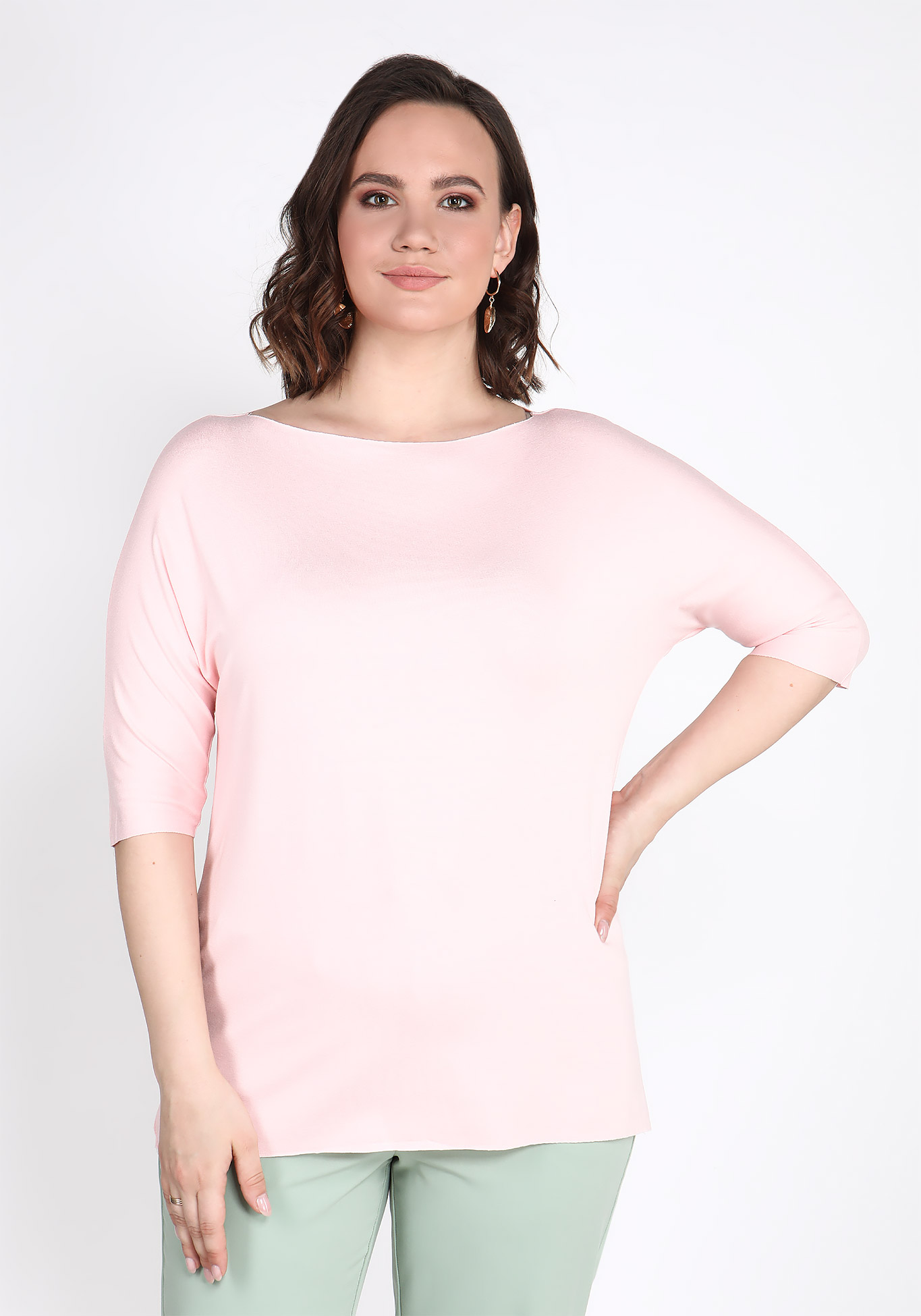 Блуза трикотажная с рукавом 1/2 Красная ветка, размер 54, цвет розовый - фото 7