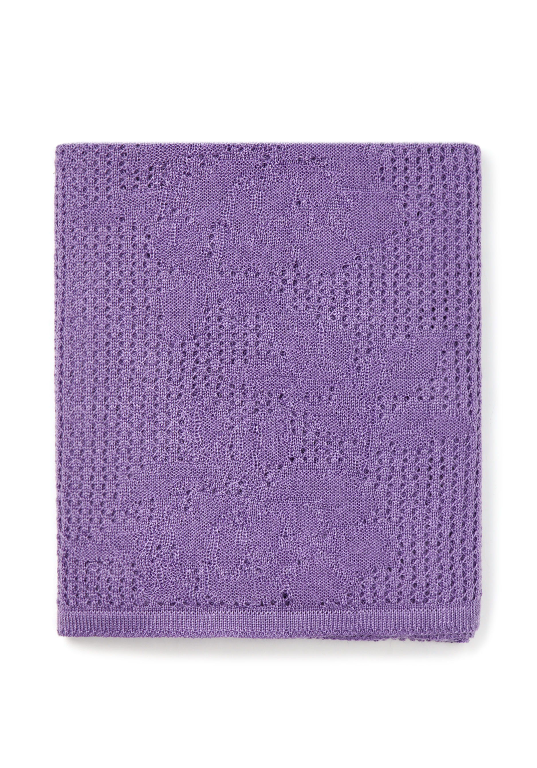 Палантин ажурный из натуральной шерсти Vivawool, цвет фиолетовый, размер единый - фото 5