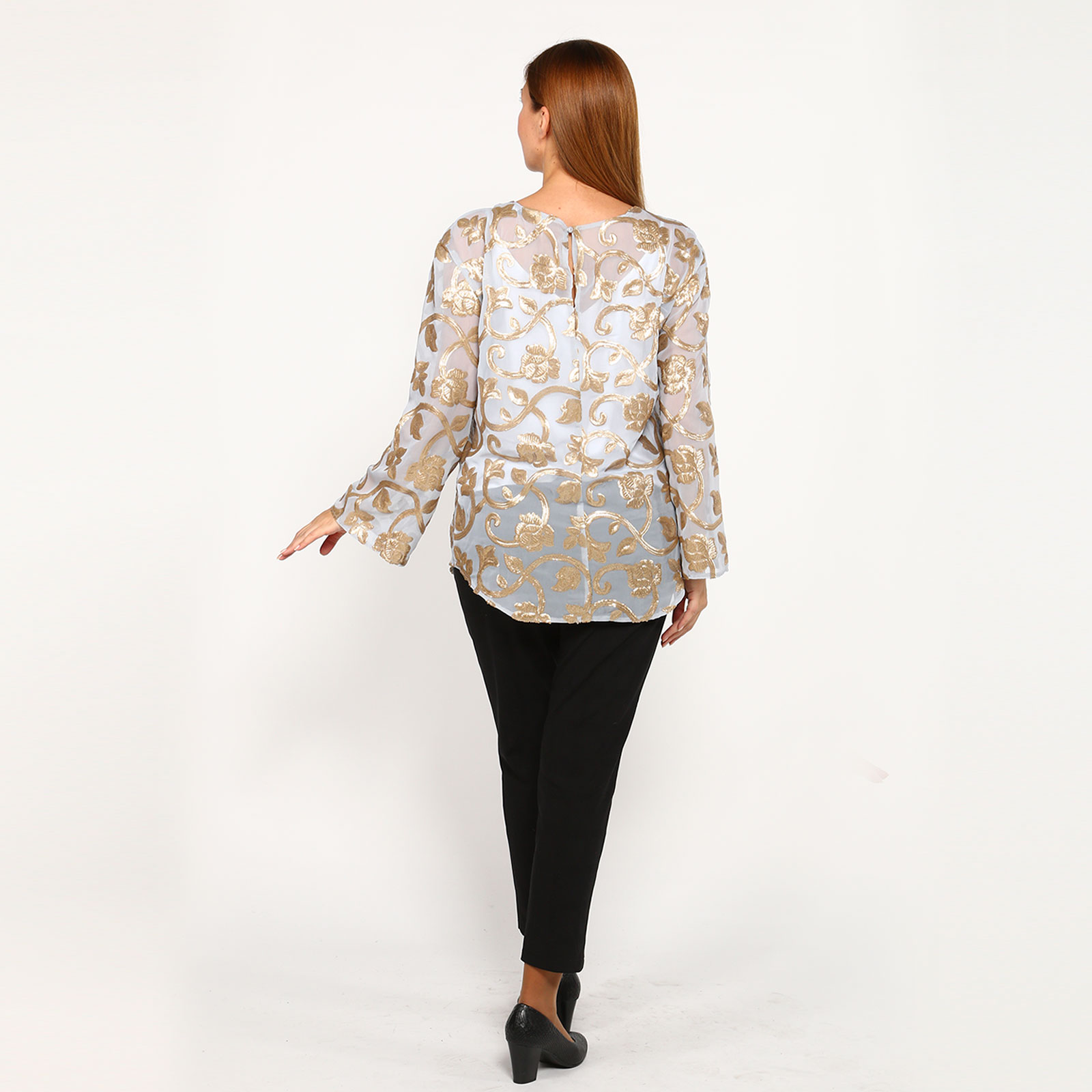 Блуза с пайетками и топом в комплекте City Code, цвет серый, размер 54 - фото 4