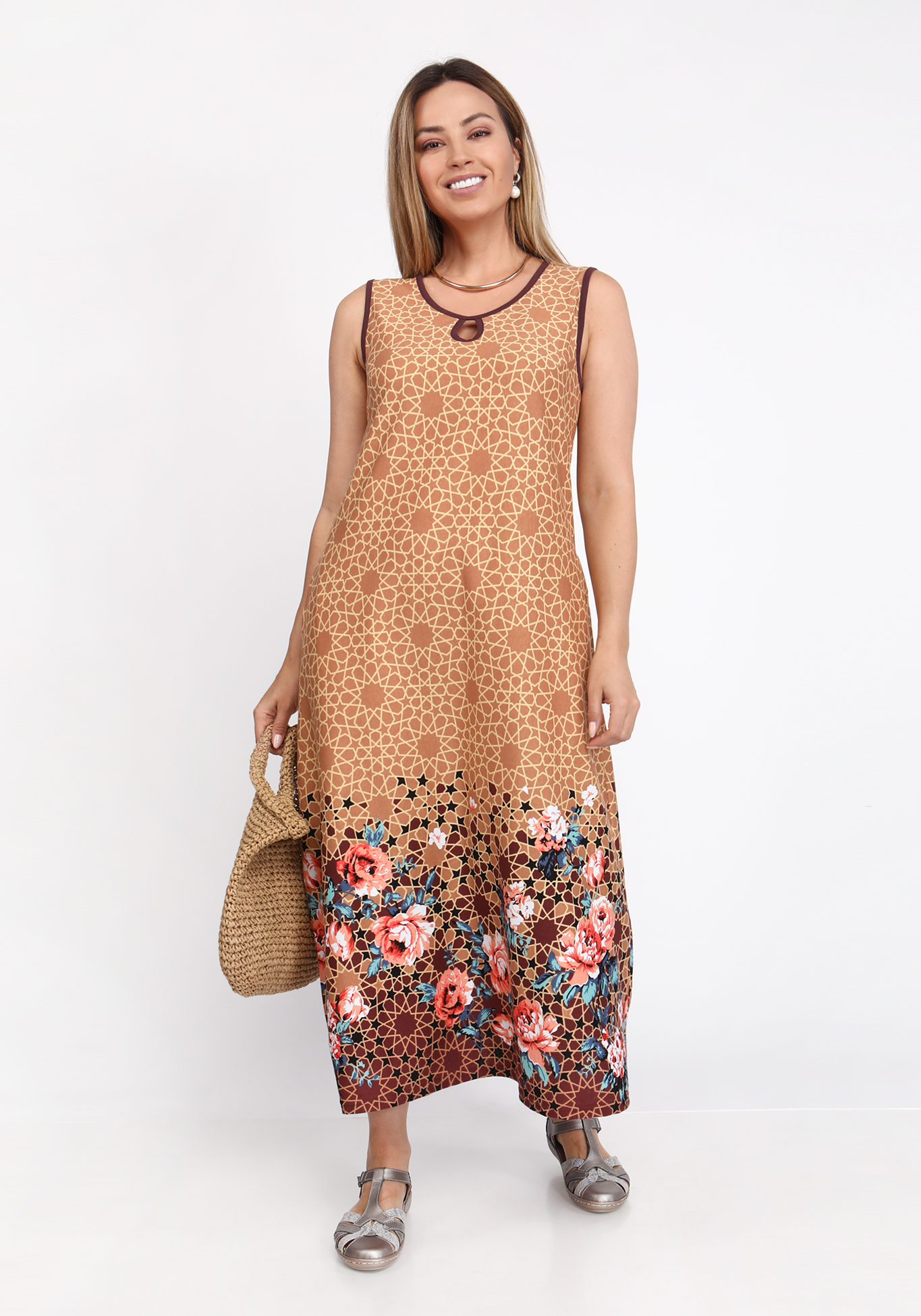 Платье "Солнечный сезон" Алтекс, размер 58, цвет бежевый - фото 10
