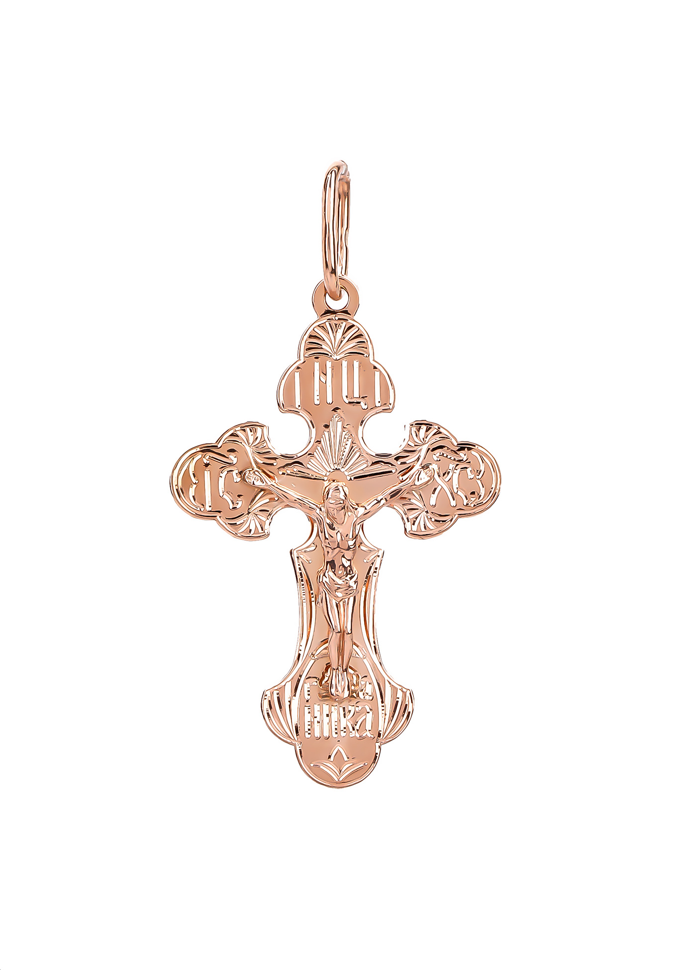 Подвеска-крест серебряная «Иисус» Бриллианит. Серебряная линия - фото 1