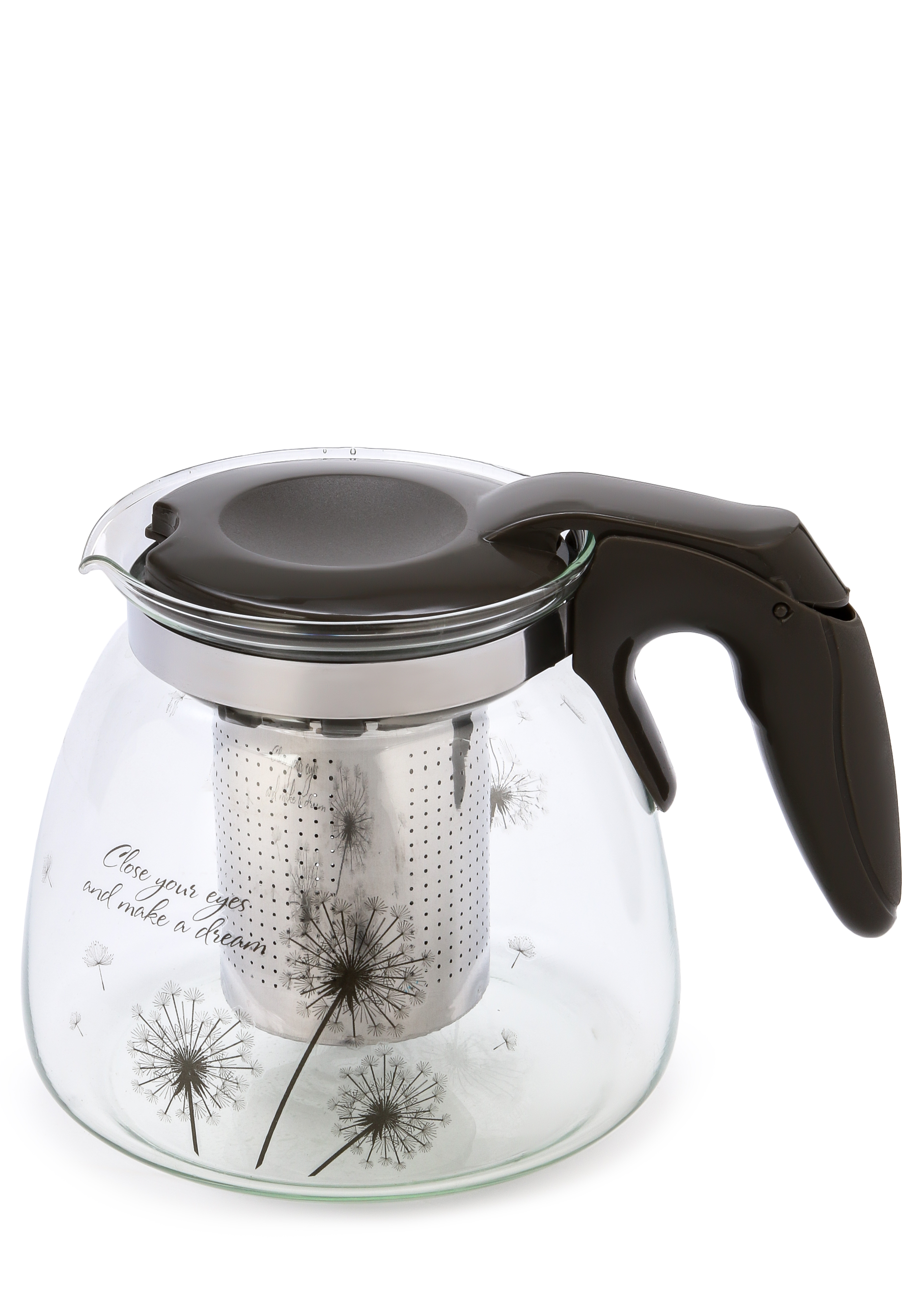 Заварочный стеклянный чайник с фильтром AGNESS, цвет белый - фото 1