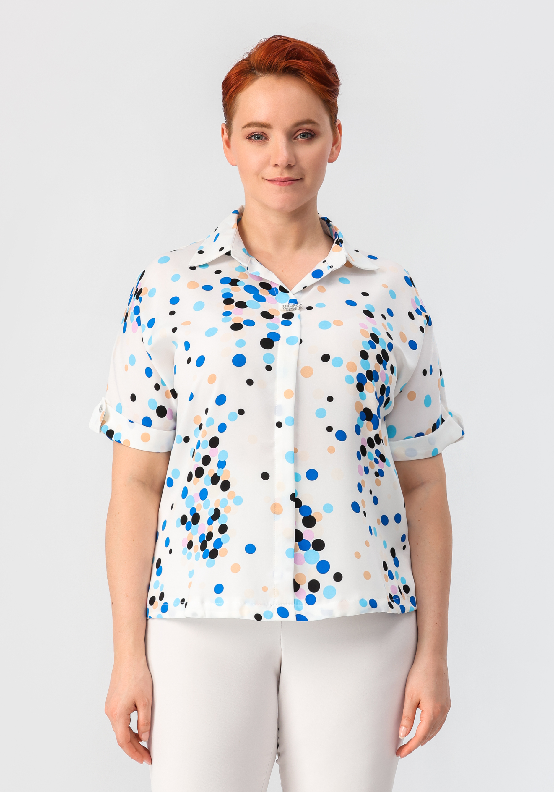 Блуза "Золина" No name, цвет белый, размер 58 - фото 9