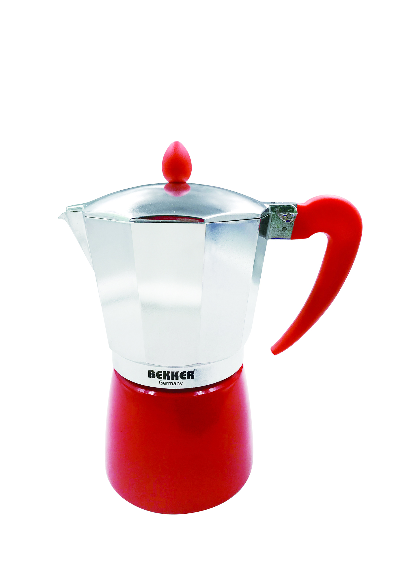 Гейзерная кофеварка 450мл, на 5 чашек Bekker, цвет красный - фото 2