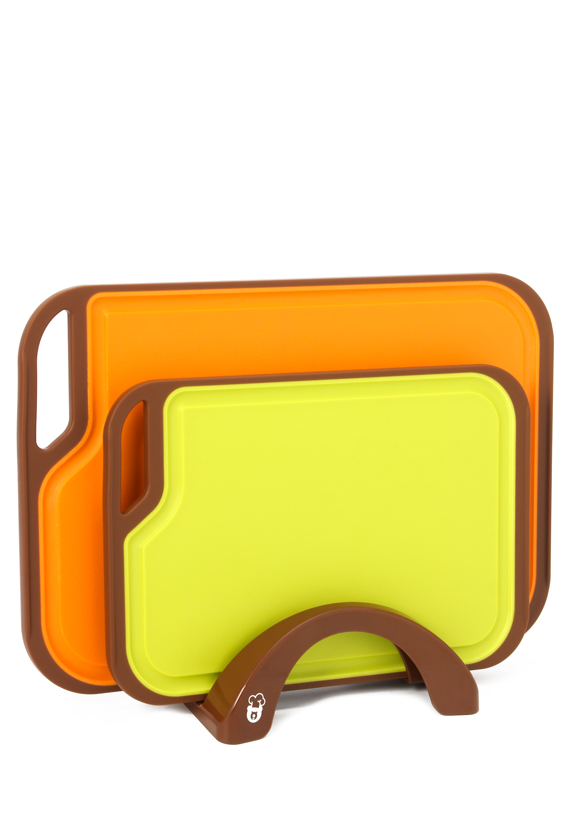 Набор из 2-х разделочных досок на подставке Oursson, цвет оранжевый - фото 1