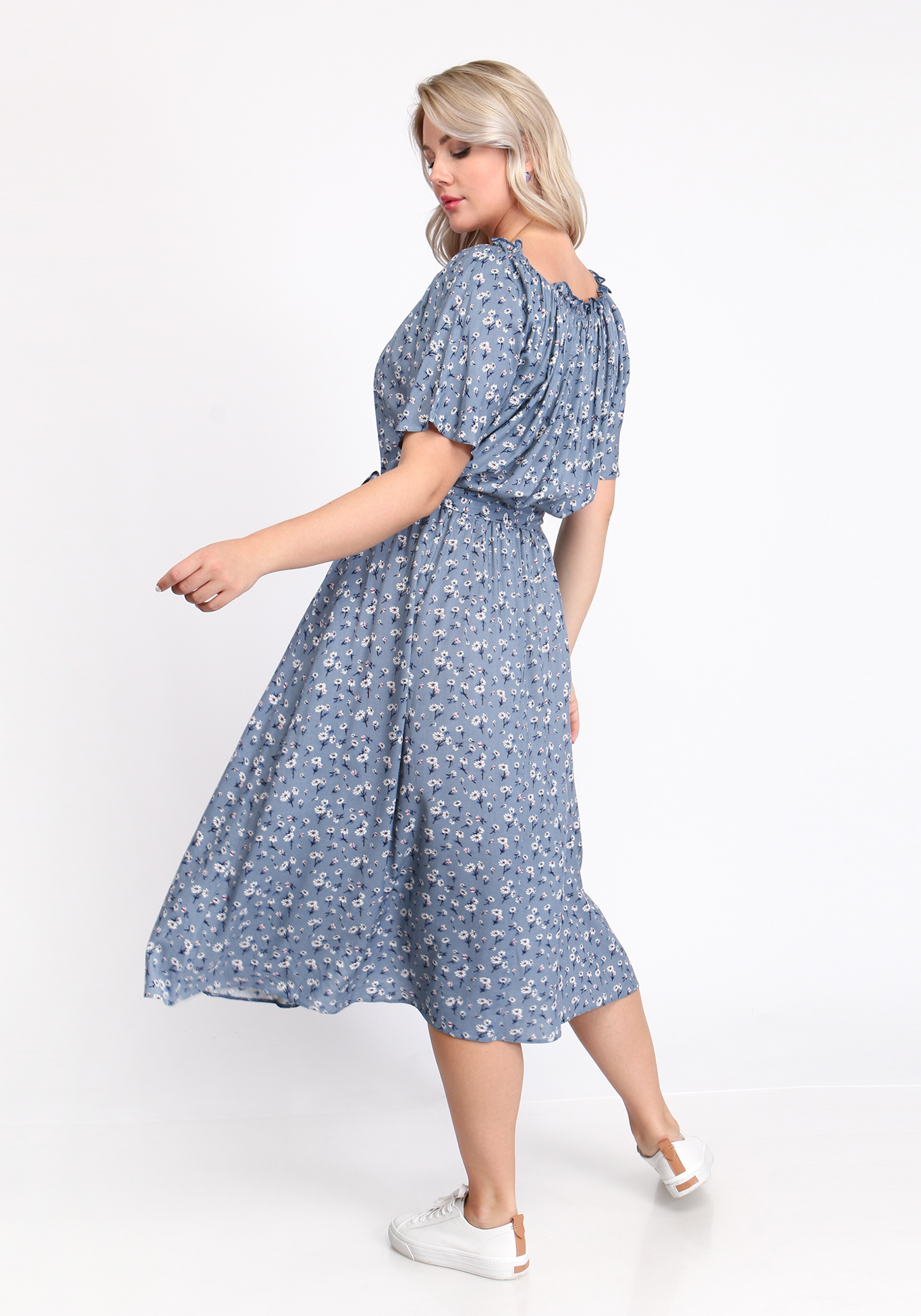 Платье "Привлекающий образ" Lomara, размер 56, цвет голубой - фото 6