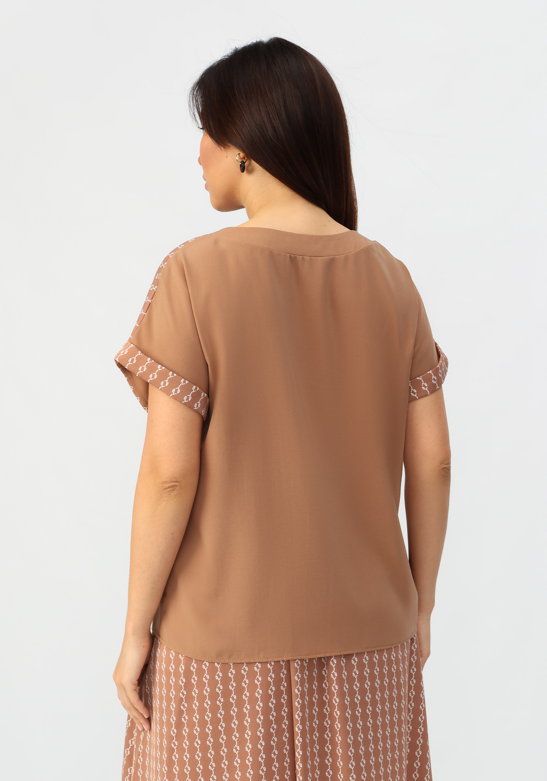 Блуза с боковым нагрудным карманом VeraVo, размер 58, цвет черный - фото 4