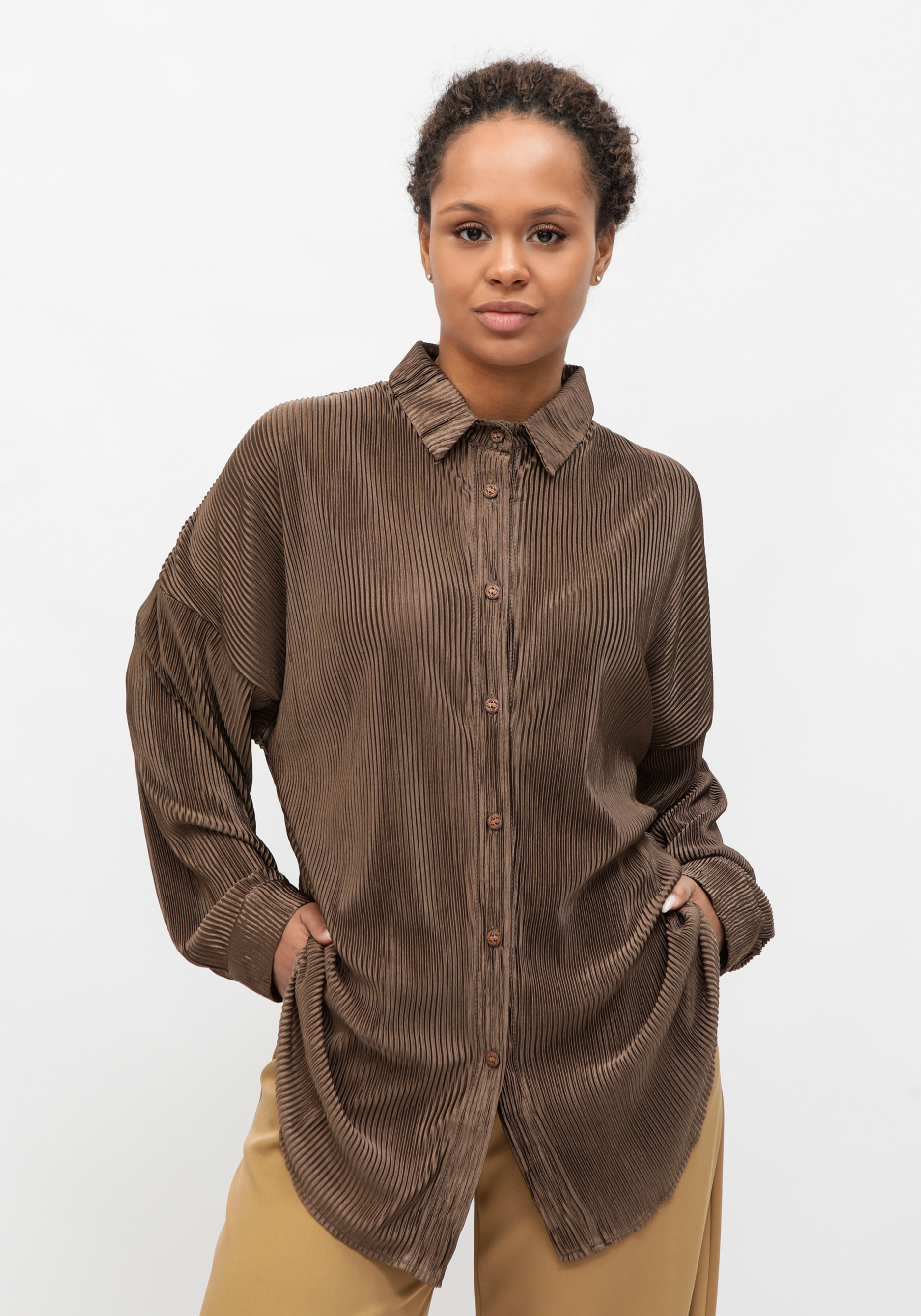 Блуза "Стефания" LORICCI, цвет коричневый, размер 54