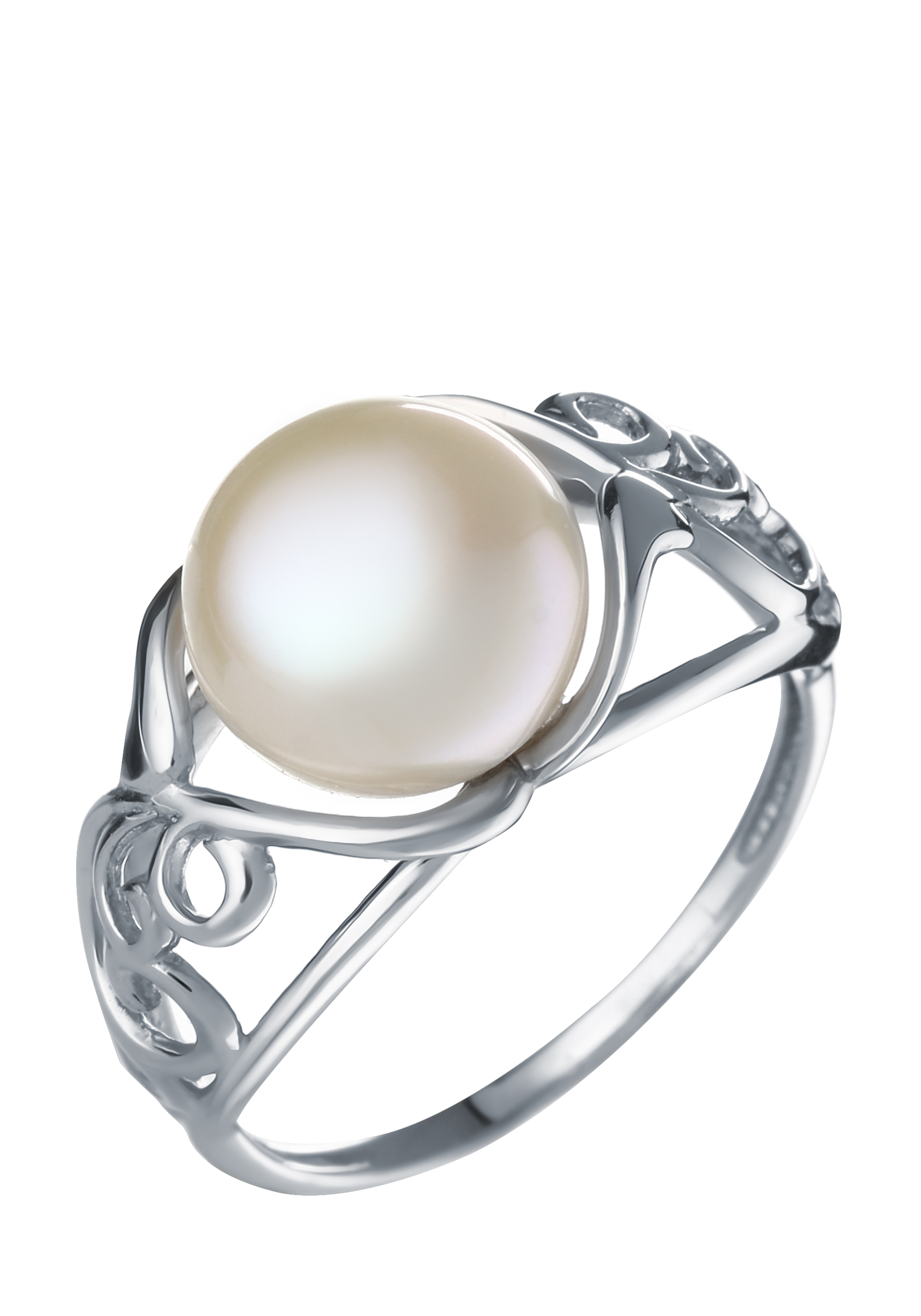 Кольцо серебряное "Очарование жемчуга" Бриллианит Серебряная линия, цвет белый, размер 18 перстень - фото 1