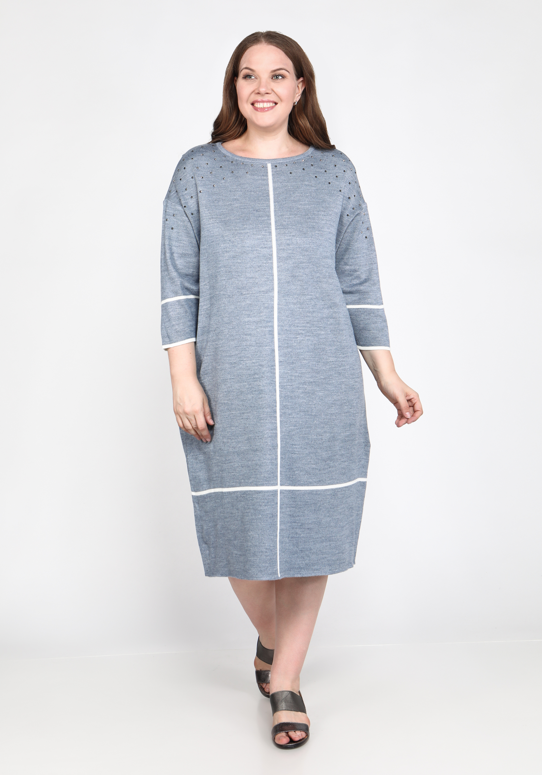 Платье "Тёплые чувства" Vivawool, размер 48, цвет серый - фото 1