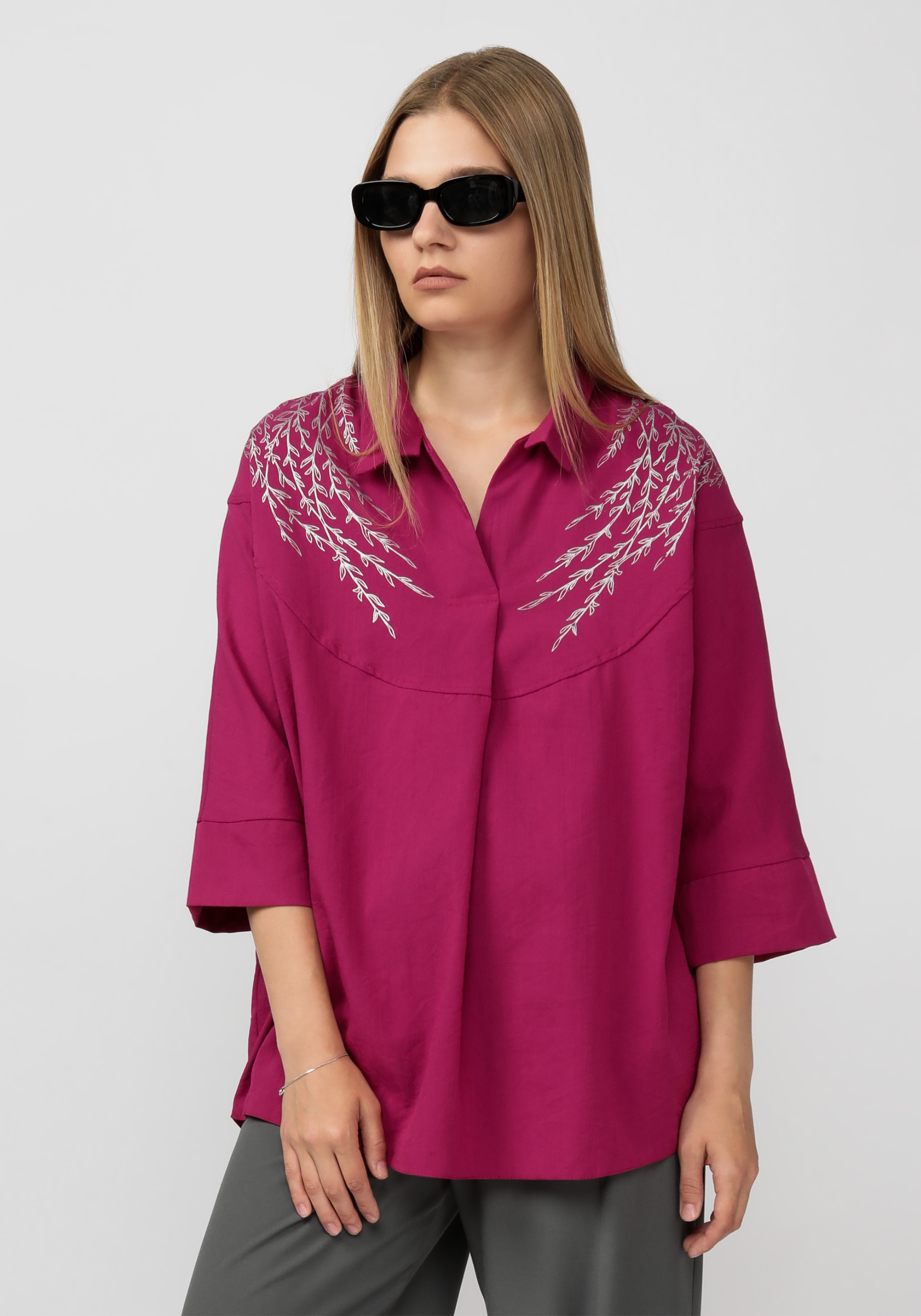 Блуза "Люнега" Vittori Vi, цвет бордовый, размер 56 - фото 6