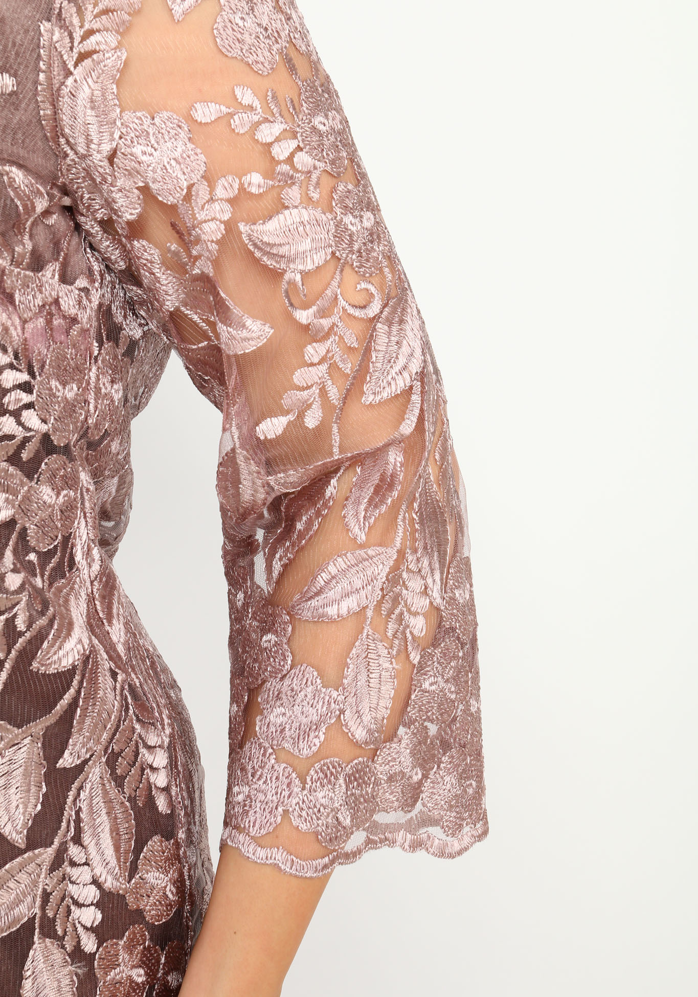 Платье с кружевной блузой Bel Fiore, размер 48, цвет кофейный - фото 5