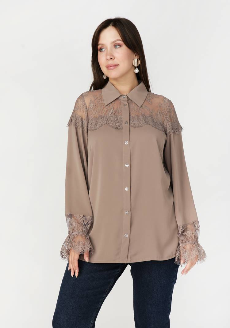 Блуза с французским кружевом на пуговицах шир.  750, рис. 1