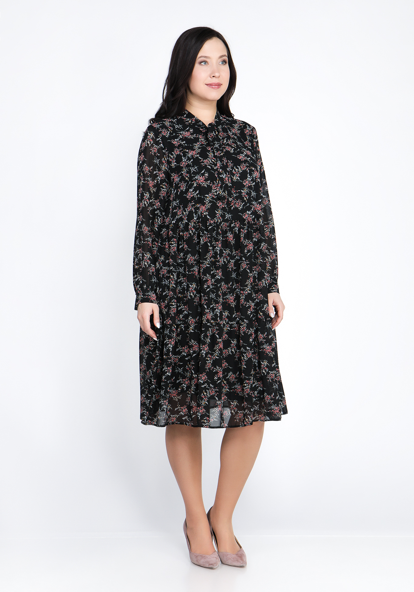 Платье "Весенние переливы" Lomara, размер 50, цвет черный - фото 7