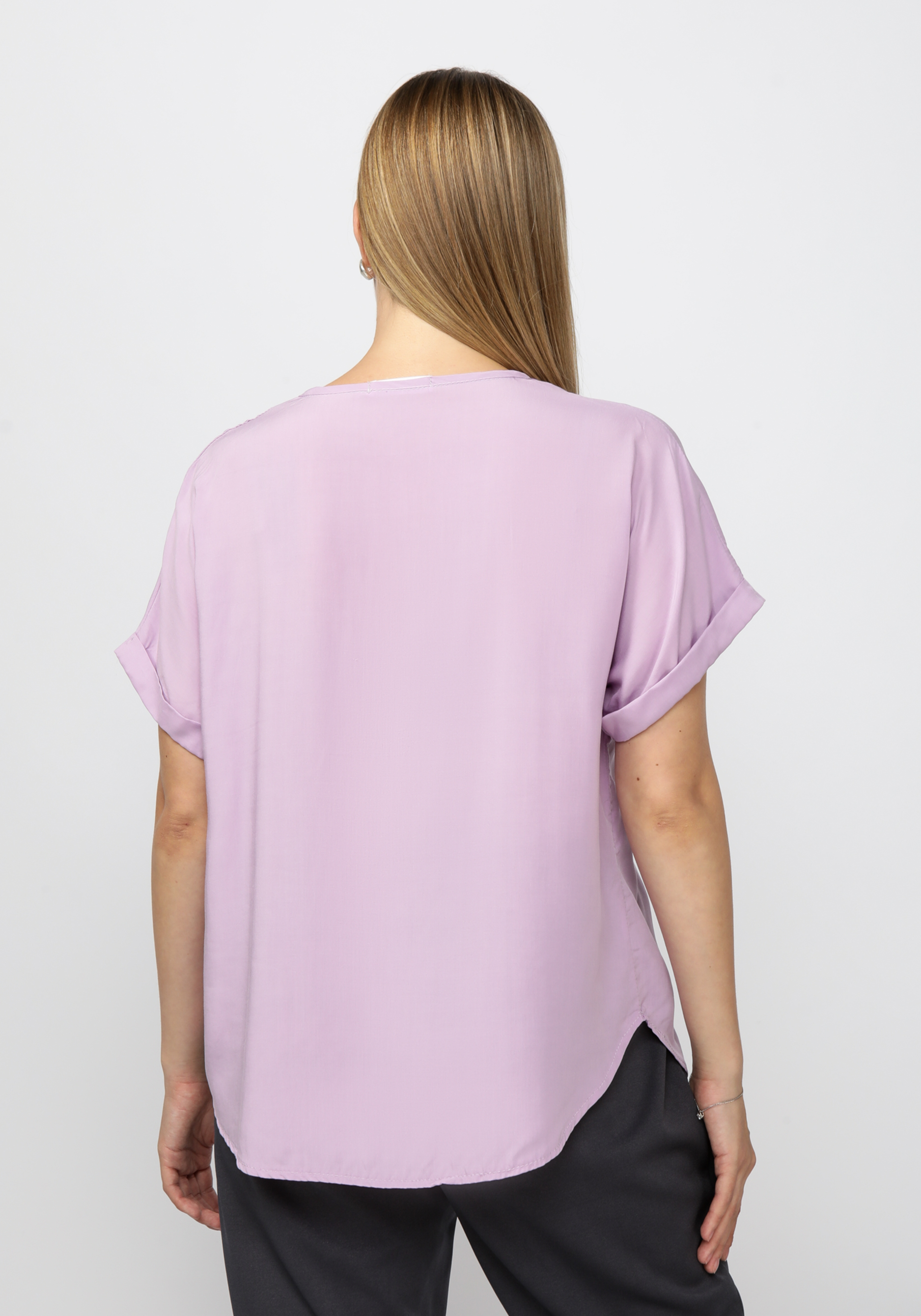 Блуза прямого кроя с планкой на груди Julia Weber, цвет белый, размер 48 - фото 4