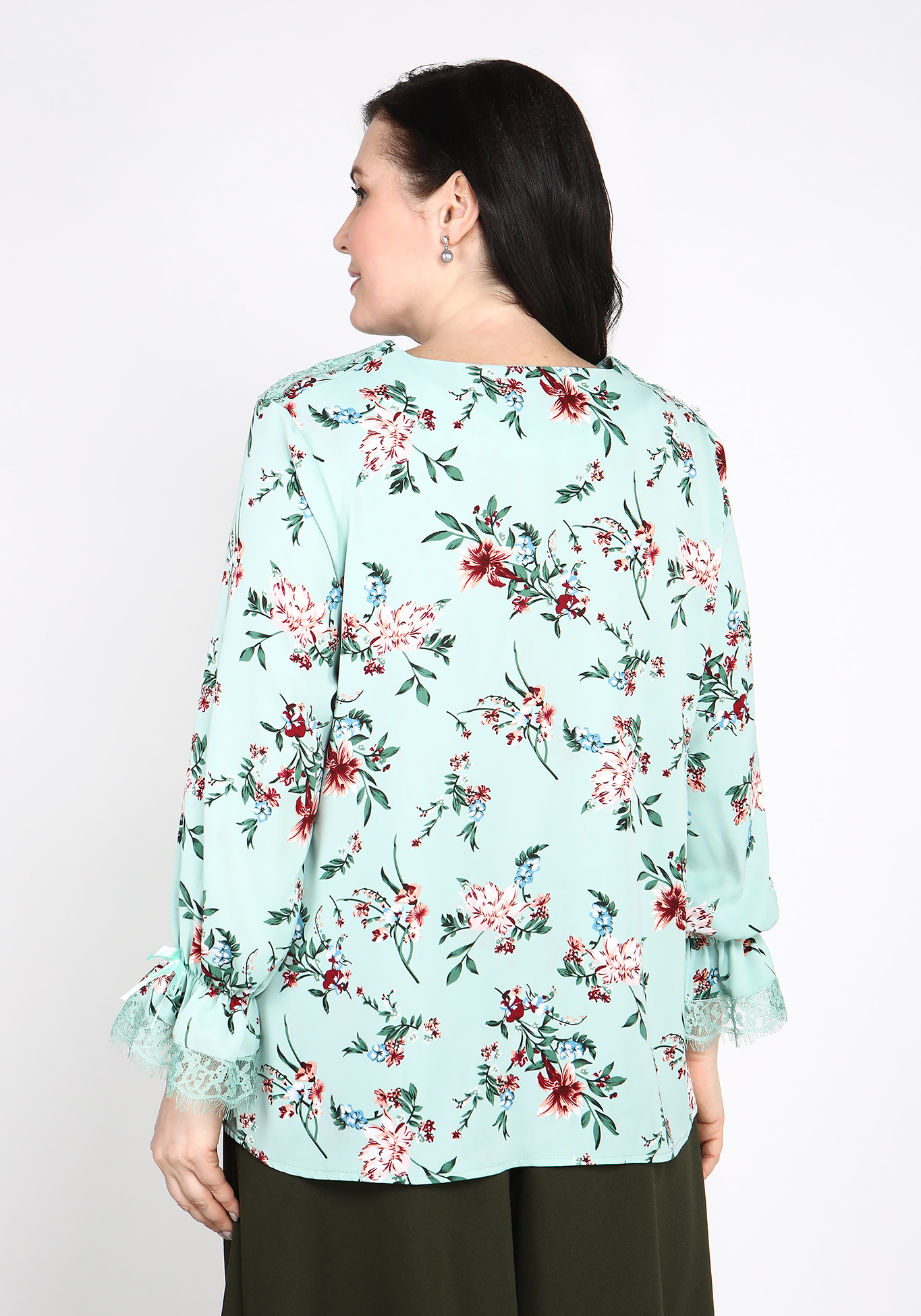 Блуза с длинным рукавом и цветочным принтом Bianka Modeno, размер 50 - фото 10