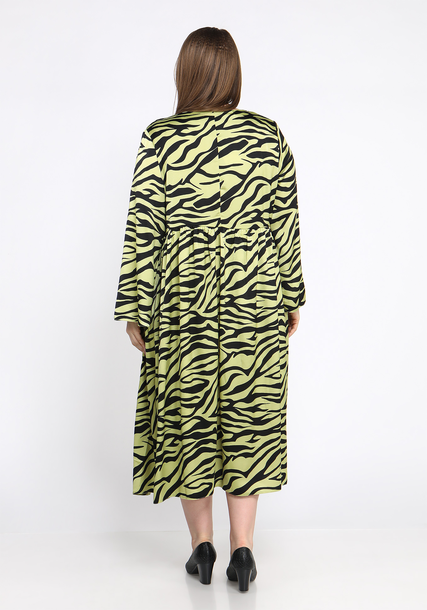Платье с принтом Зебра Bianka Modeno, размер 50, цвет зеленый - фото 4