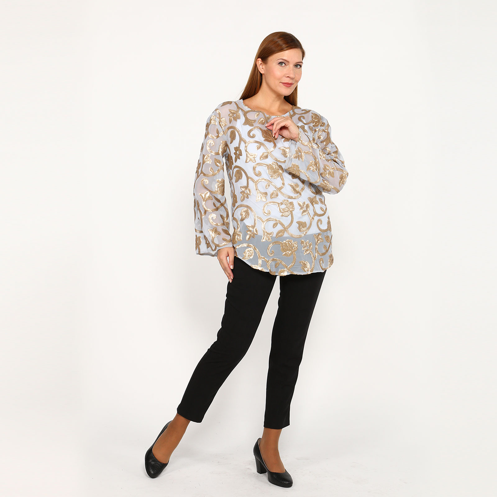Блуза с пайетками и топом в комплекте City Code, цвет серый, размер 54 - фото 3