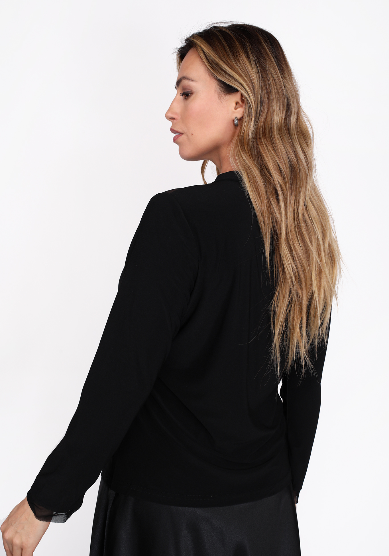 Блуза "Кружевные узоры", размер 58, цвет черный - фото 6