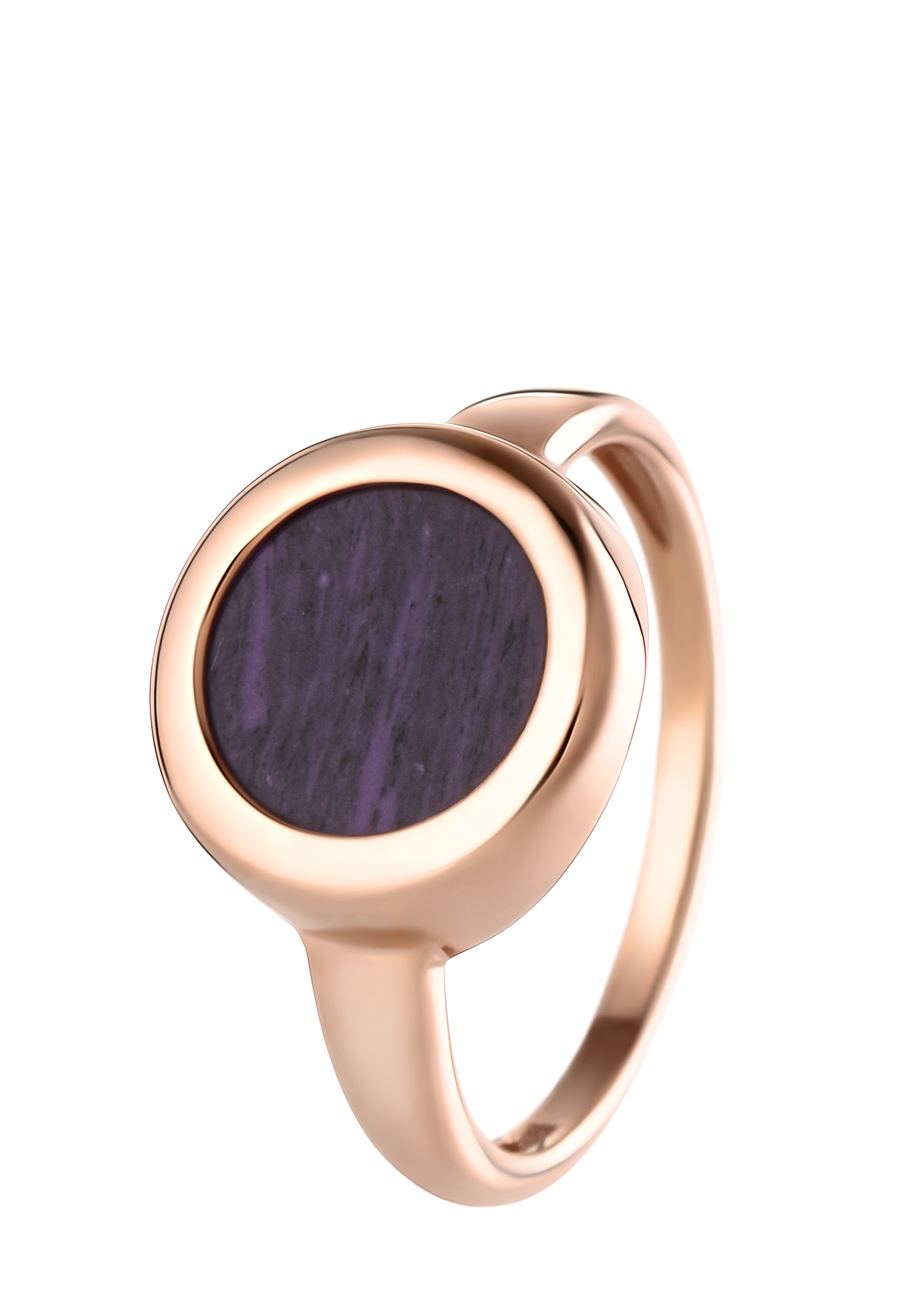 Серебряное кольцо "Блестящий вкус" Бриллианит Серебряная линия, цвет фиолетовый, размер 17 солитер - фото 1