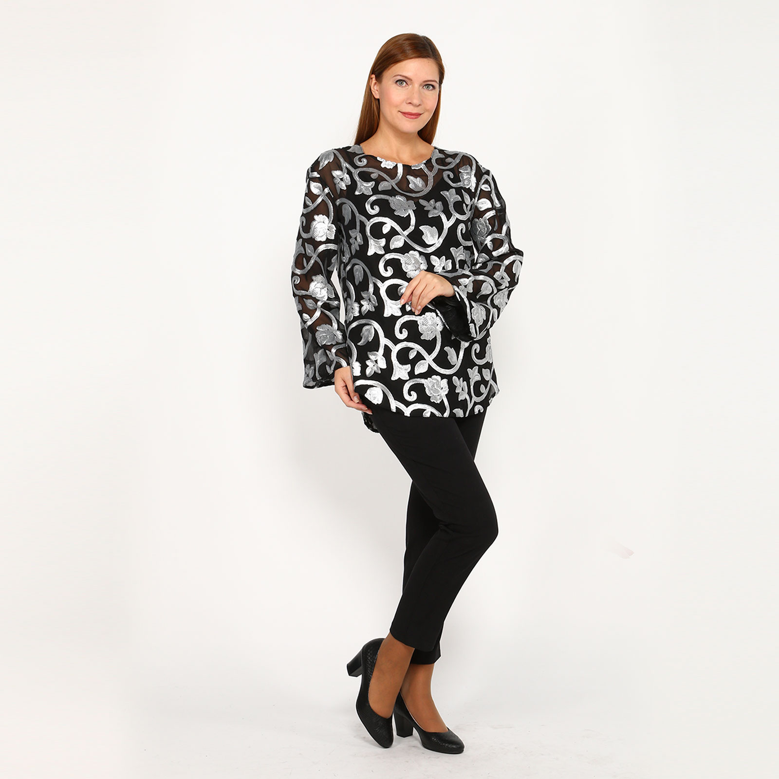 Блуза с пайетками и топом в комплекте City Code, цвет серый, размер 54 - фото 9