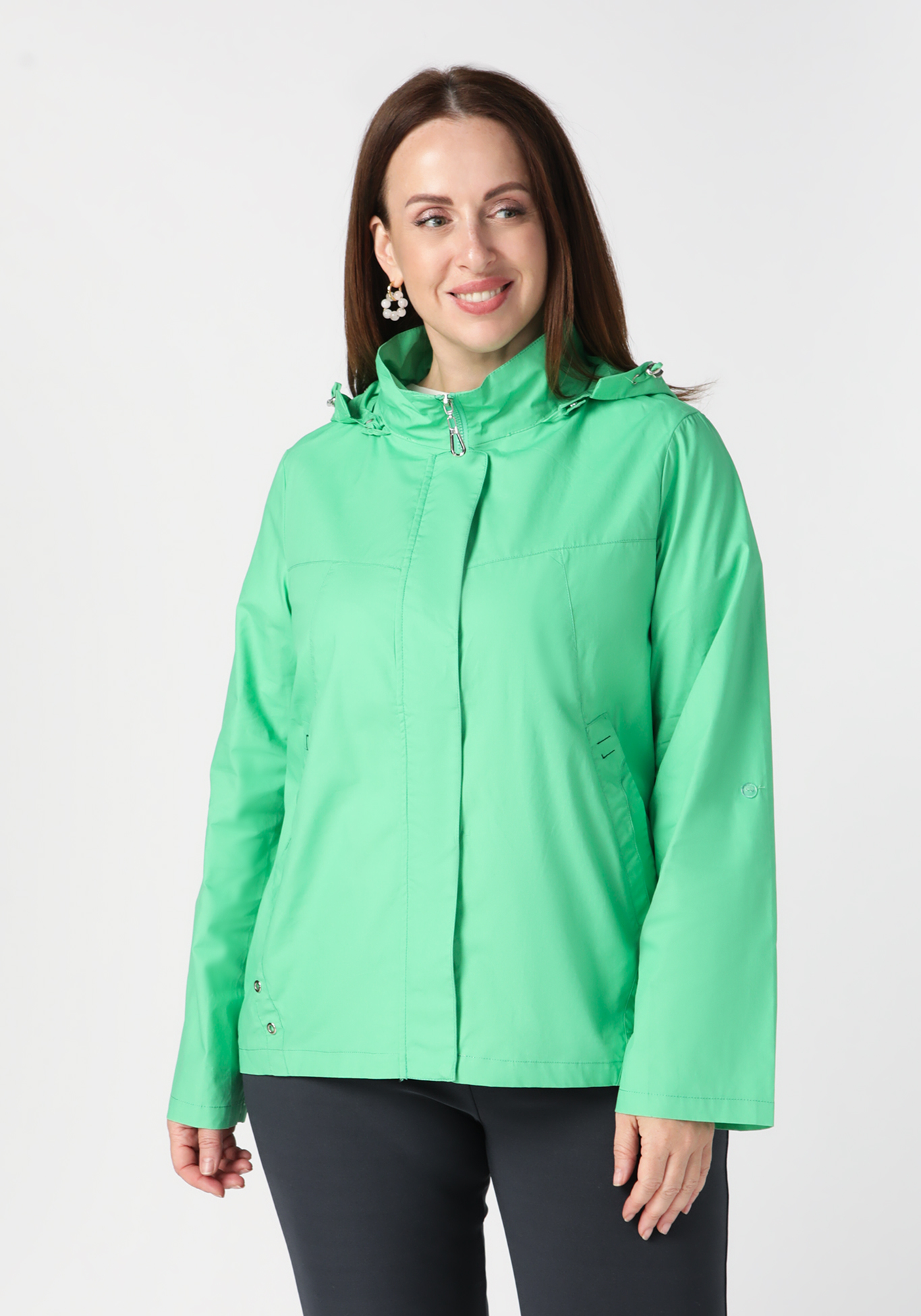 Куртка с капюшоном «София», цвет зеленый, размер 46-48 - фото 2