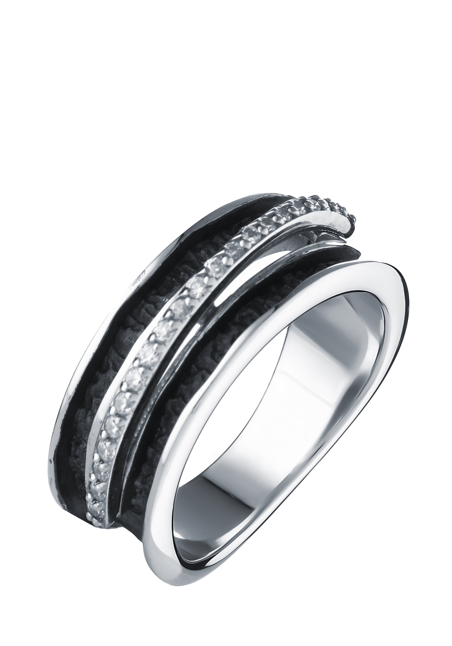 Кольцо серебряное "Пленительный образ" АЛЬКОР, размер 19, цвет серый