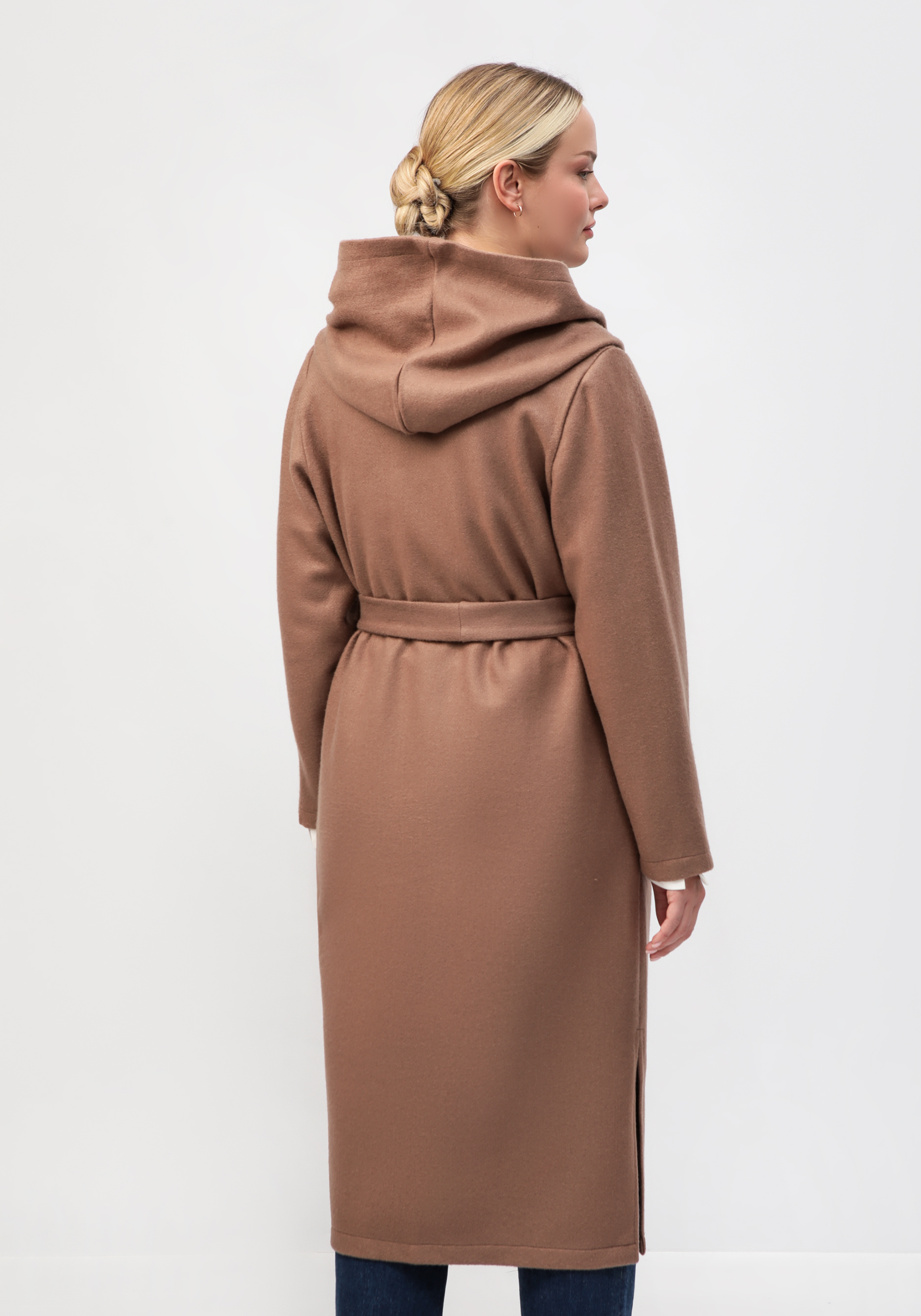 Пальто свободного кроя на поясе VeraVo, цвет коричневый, размер 50 - фото 3