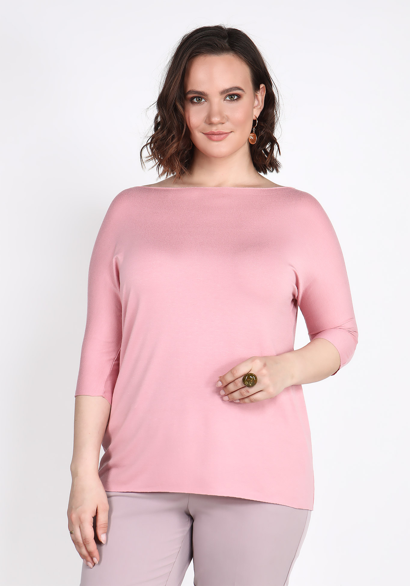 Блуза трикотажная с рукавом 1/2 Красная ветка, размер 54, цвет розовый - фото 3