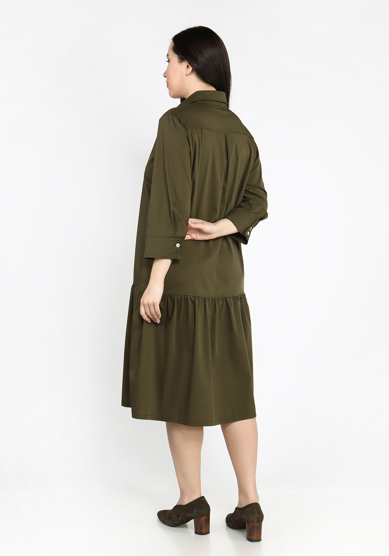 Платье "Необыкновенная легкость" Lomara, размер 48, цвет хаки - фото 3