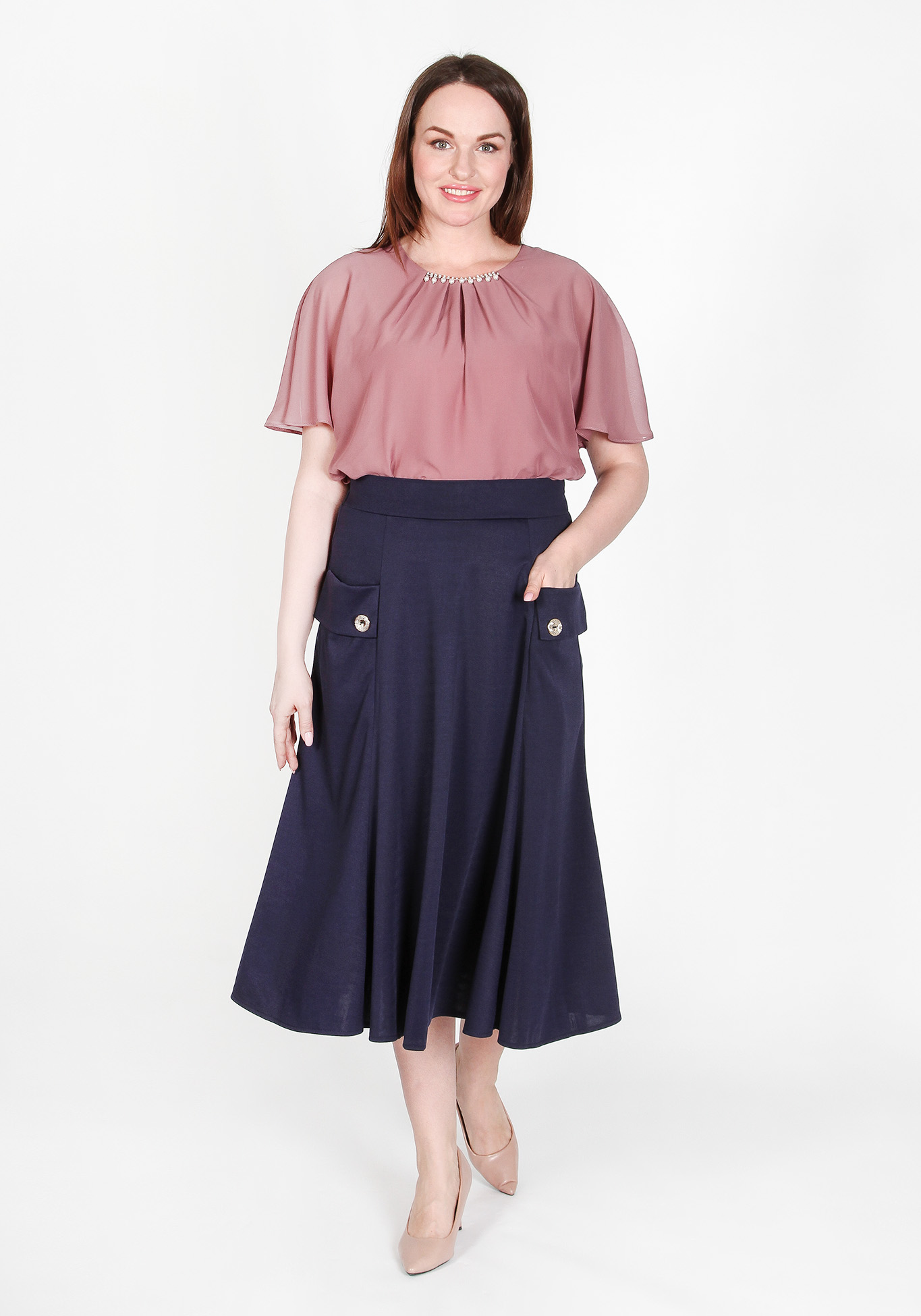 Блуза «Романтичный образ» Zanzara, размер 50, цвет пудровый - фото 2