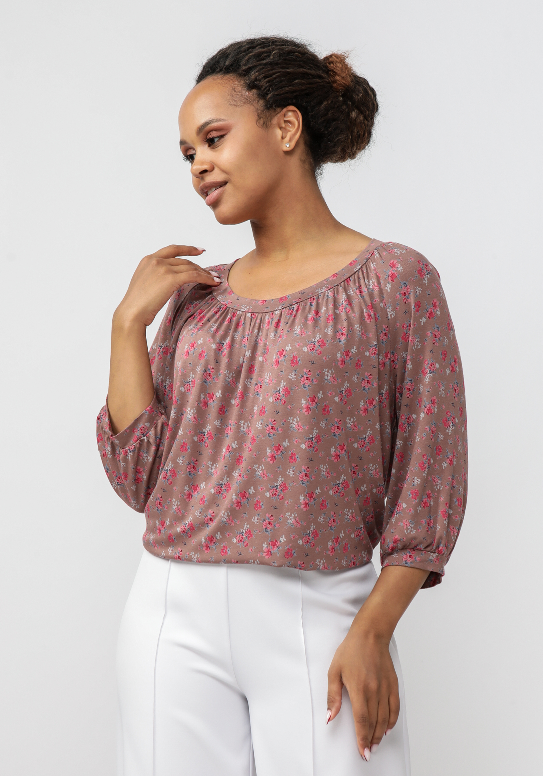 Блуза "Балемила" Синель, цвет розовый, размер 66 - фото 6
