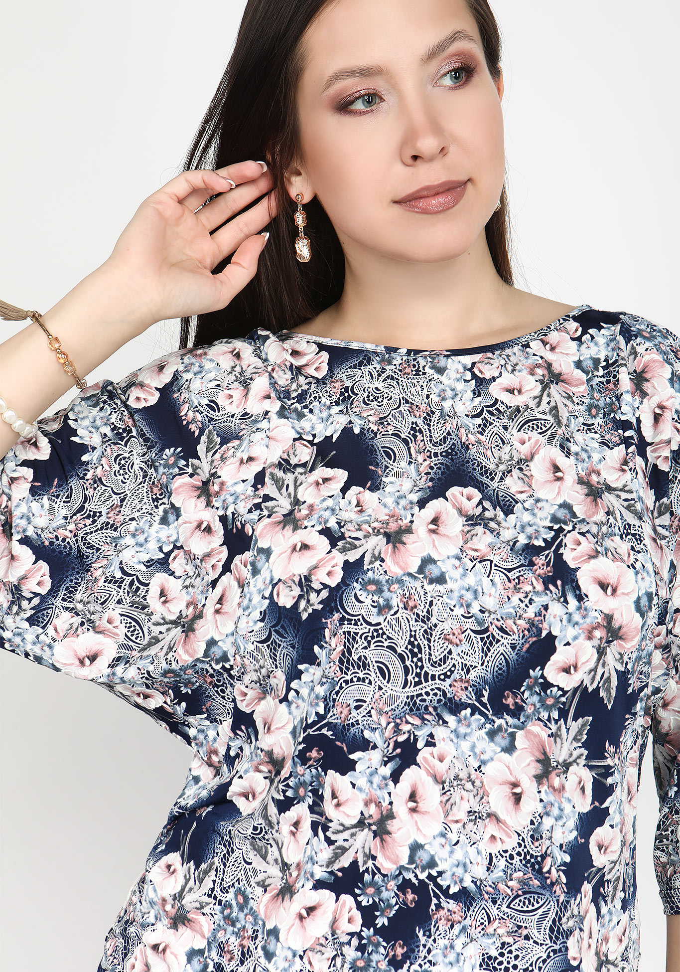 Блуза с фактурным рисунком Veas, размер 70, цвет сине-малиновый - фото 5